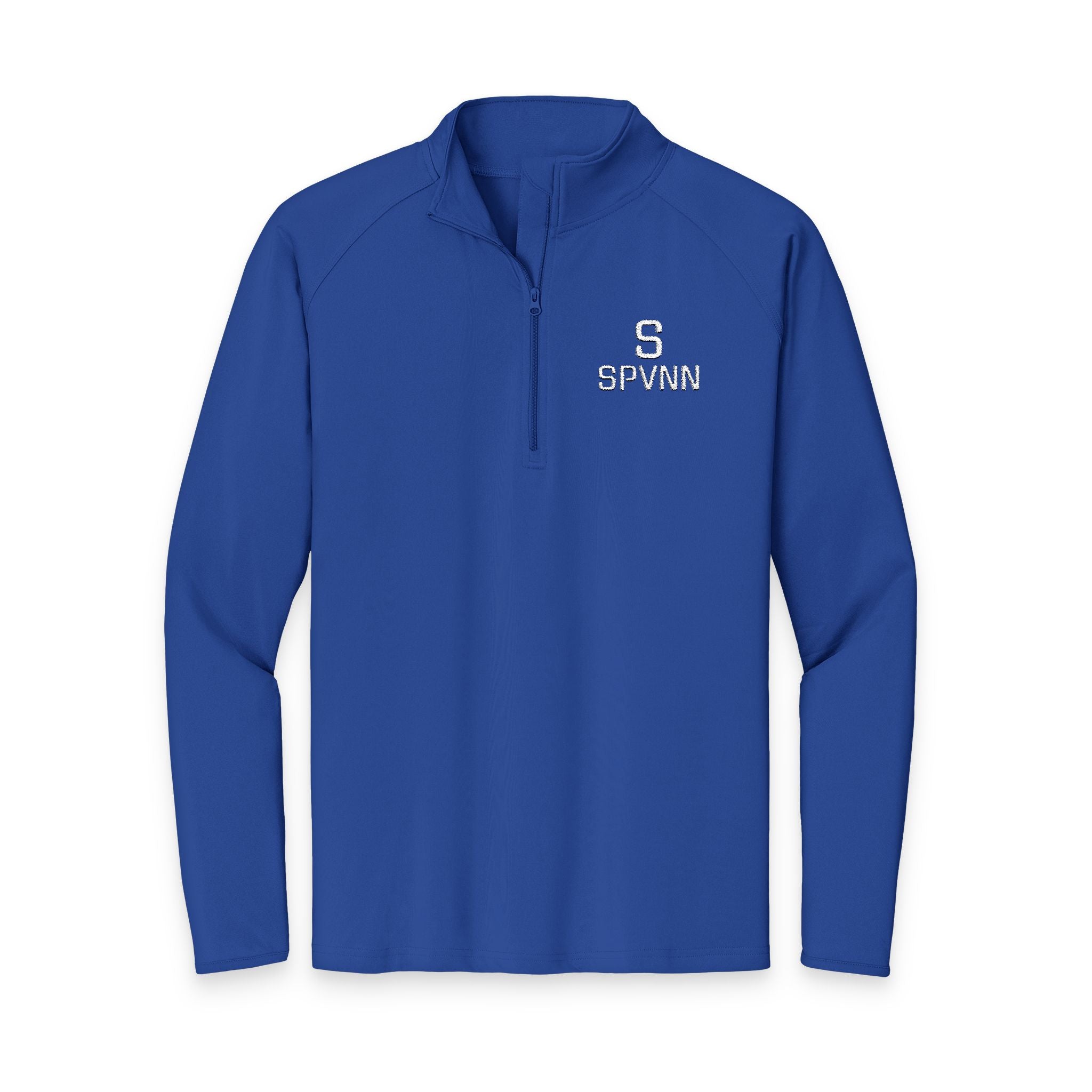 SPVNN Embroidered Quarter-Zip Pullover — Black Athletic Top