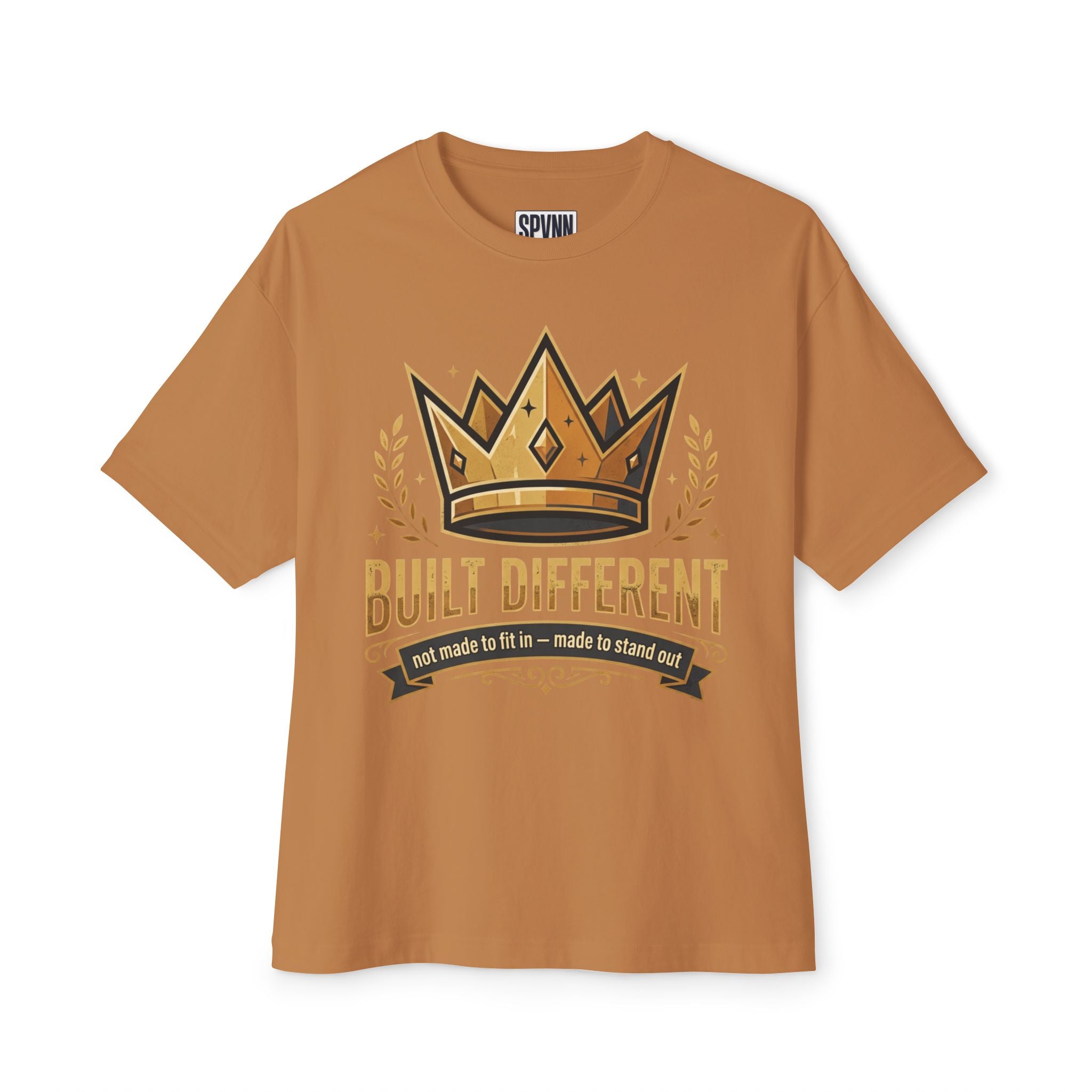 SPVNN Built Different Oversized Tee — Crown & Money Graphic