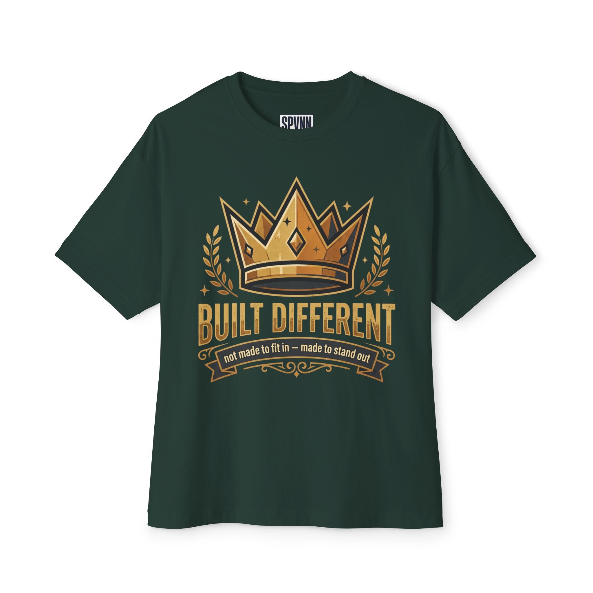 SPVNN Built Different Oversized Tee — Crown & Money Graphic