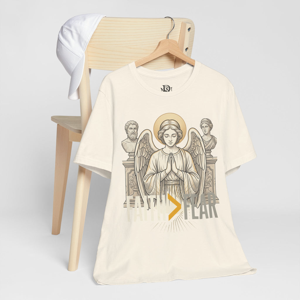 Faith Over Fear Tee — Angel Wings Christian Graphic T-Shirt