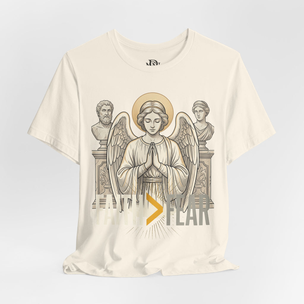 Faith Over Fear Tee — Angel Wings Christian Graphic T-Shirt