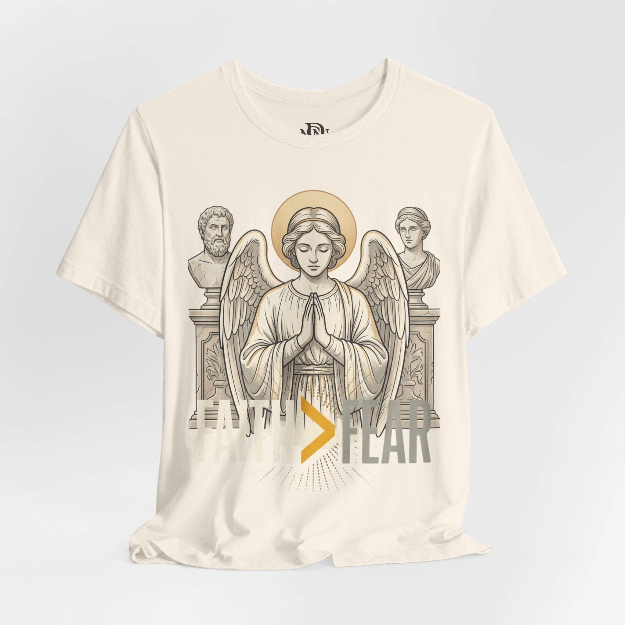 Faith Over Fear Tee — Angel Wings Christian Graphic T-Shirt