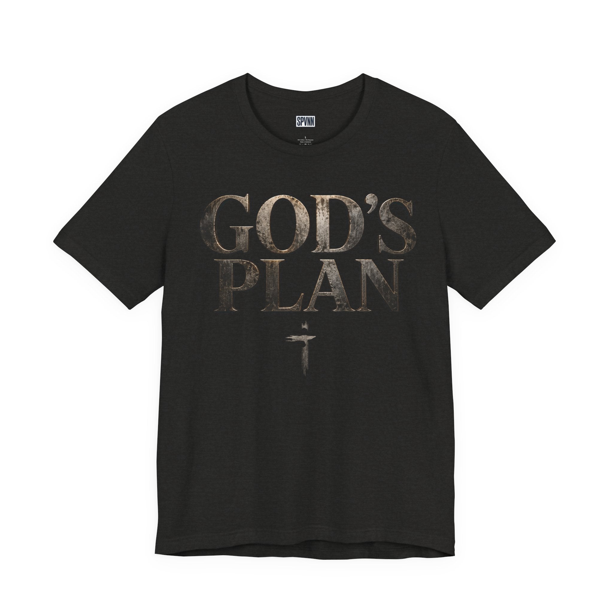 Faith Tee — "God's Plan" Front / "Faith Over Fear" Back Christian Inspirational T-Shirt