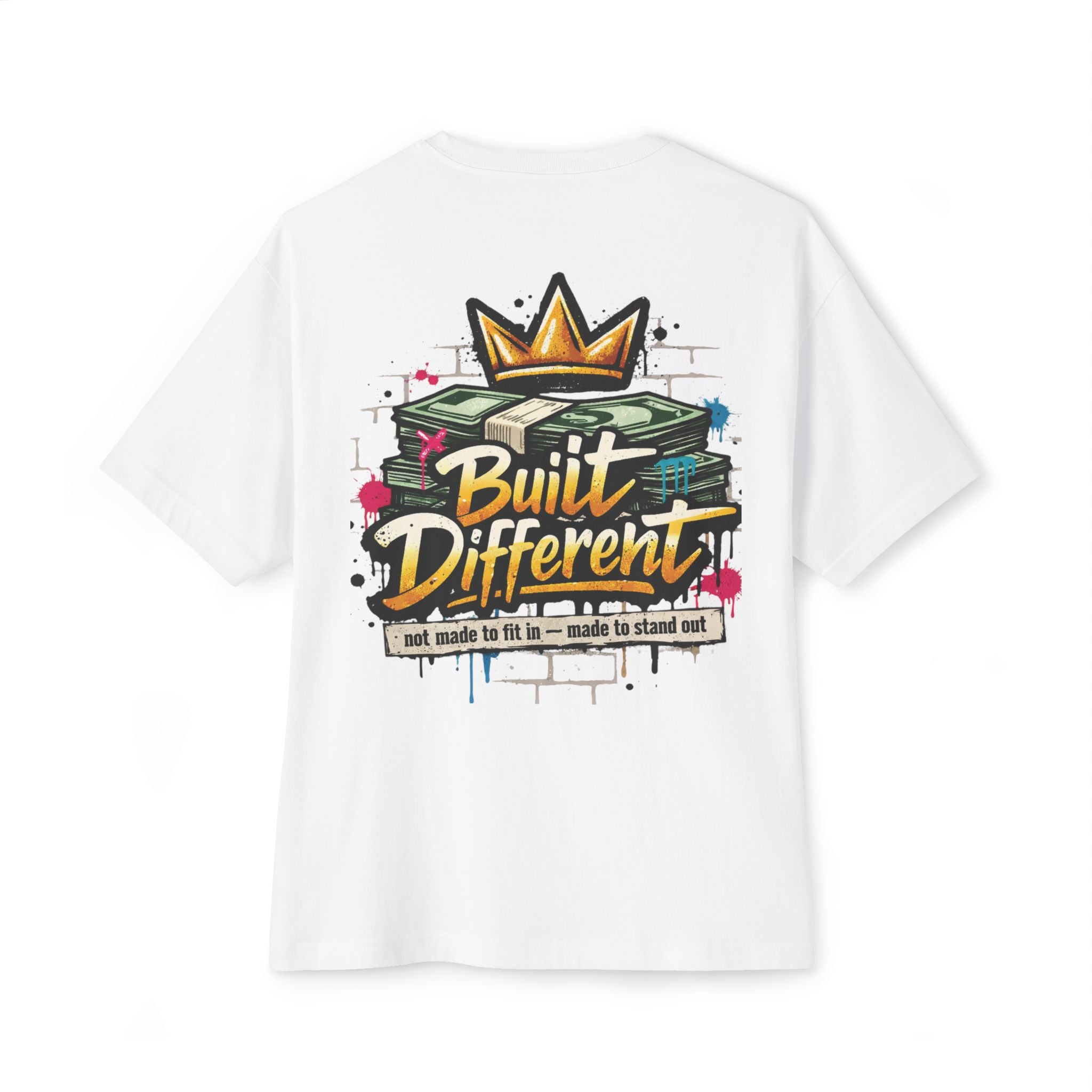 SPVNN Built Different Oversized Tee — Crown & Money Graphic