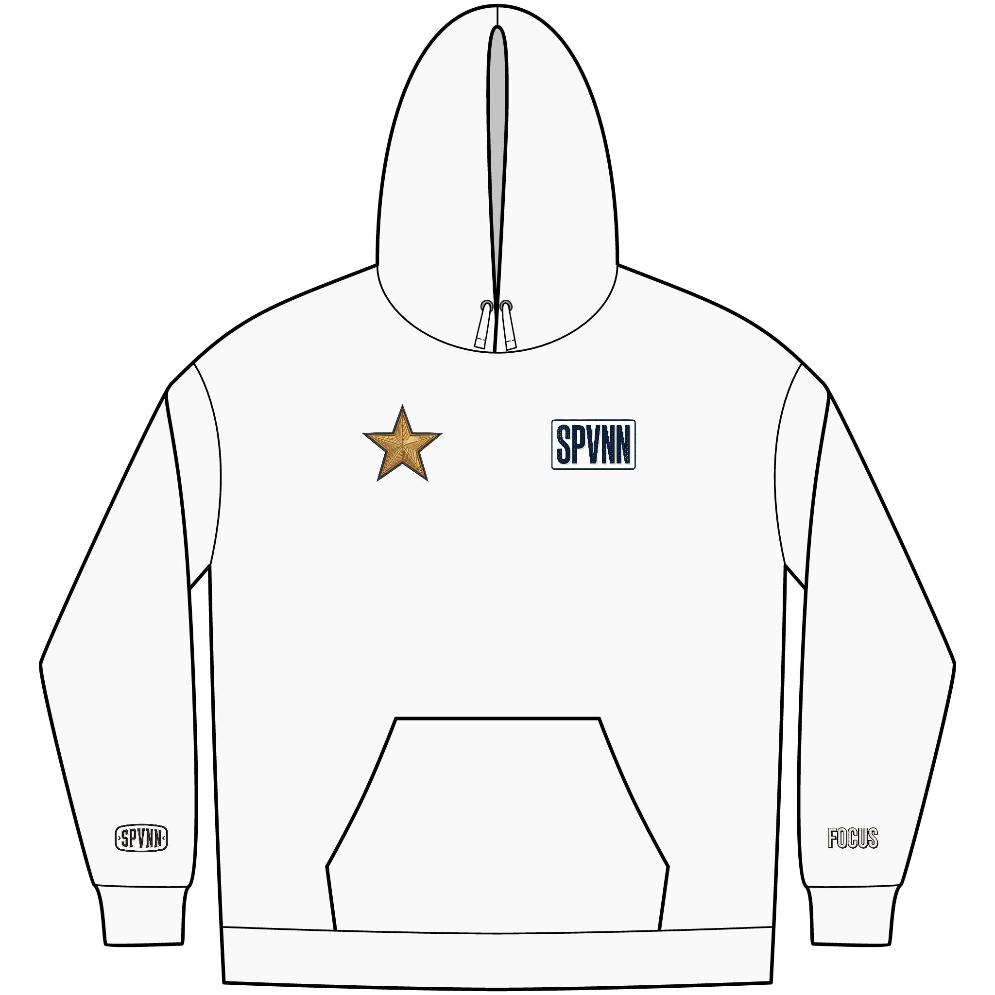 SPVNN Star Logo Hoodie — Men's Fleece Pullover with Back Emblem