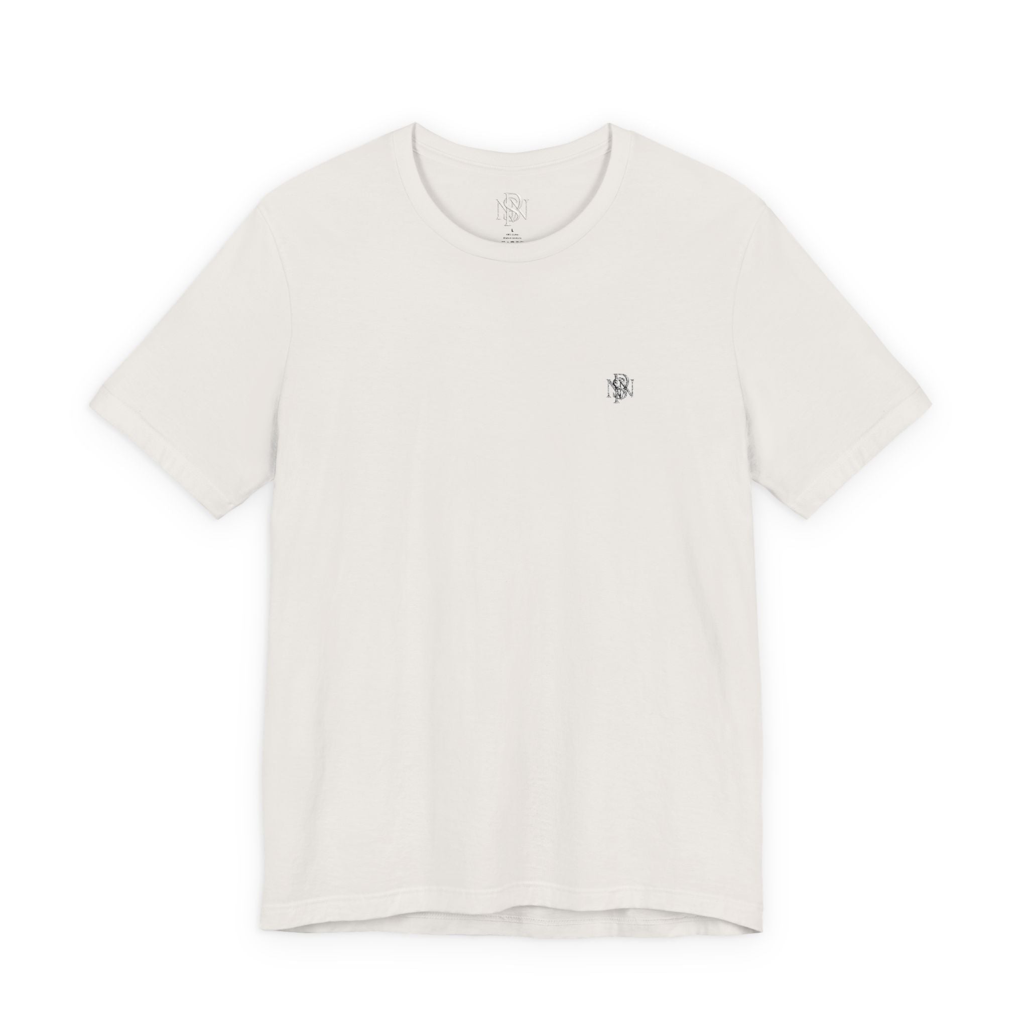 T-Shirt — Minimal Tiny Rose Chest Graphic, Casual Everyday Tee
