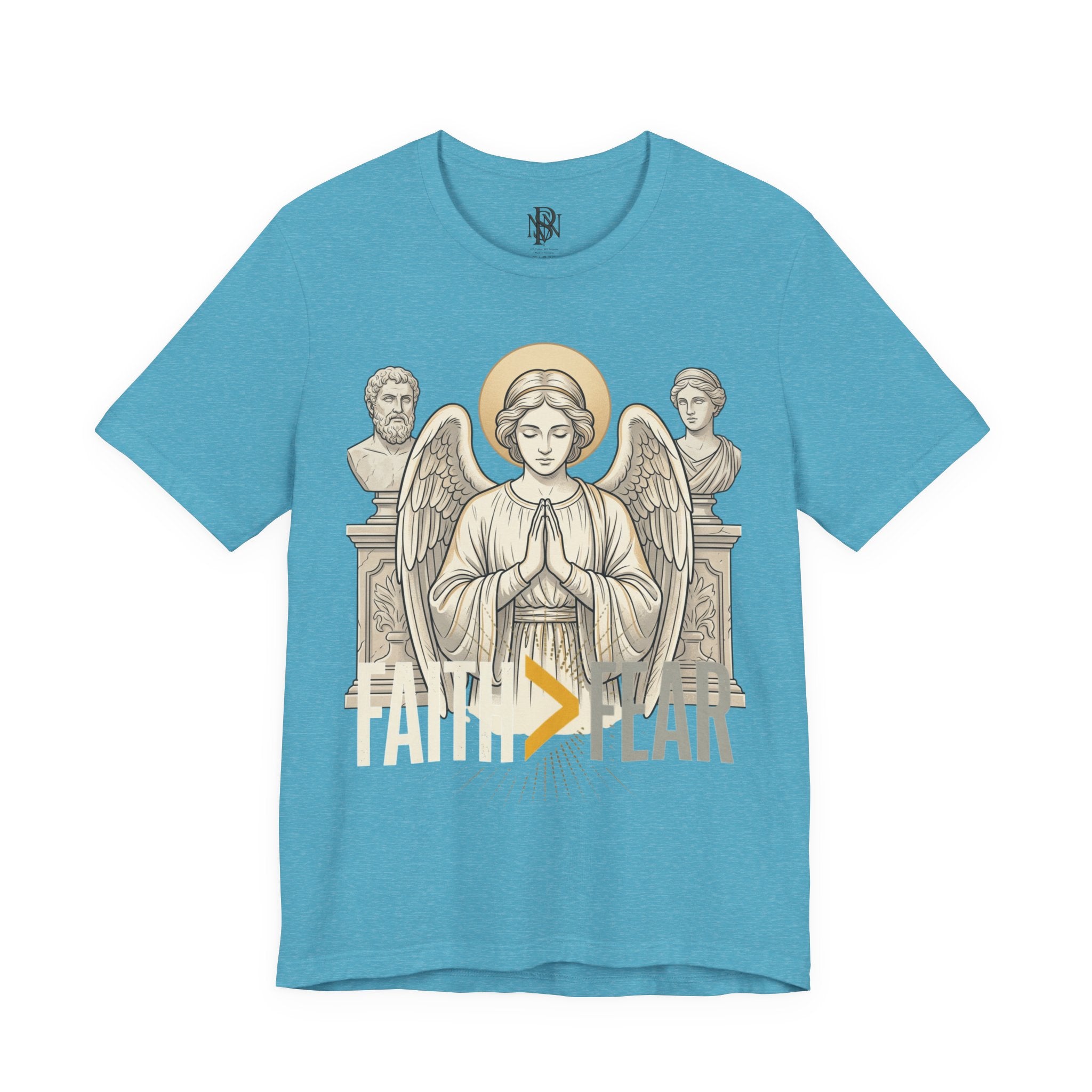 Faith Over Fear Tee — Angel Wings Christian Graphic T-Shirt