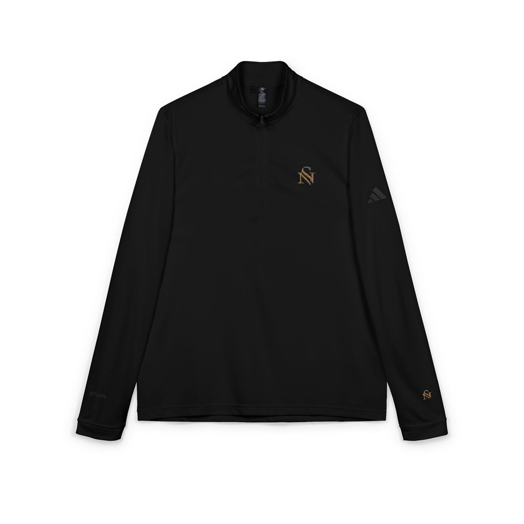 Embroidered Quarter-Zip Pullover — White adidas Performance Top