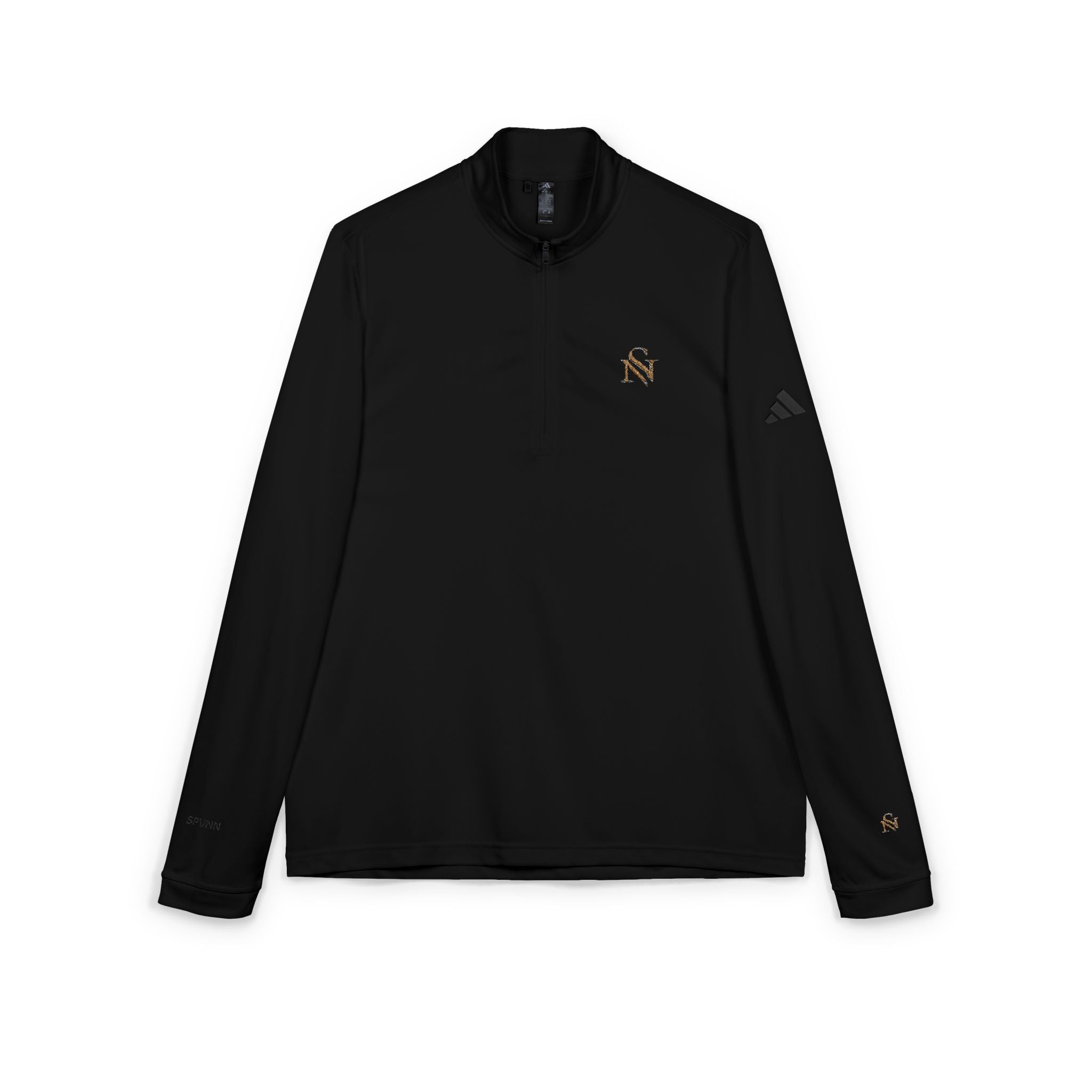 Embroidered Quarter-Zip Pullover — White adidas Performance Top