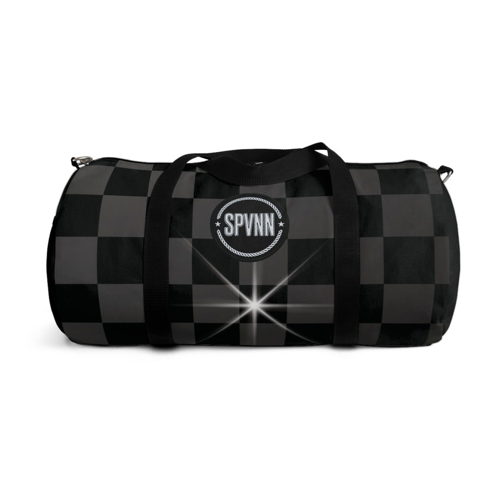 Black Checkerboard Duffel Bag