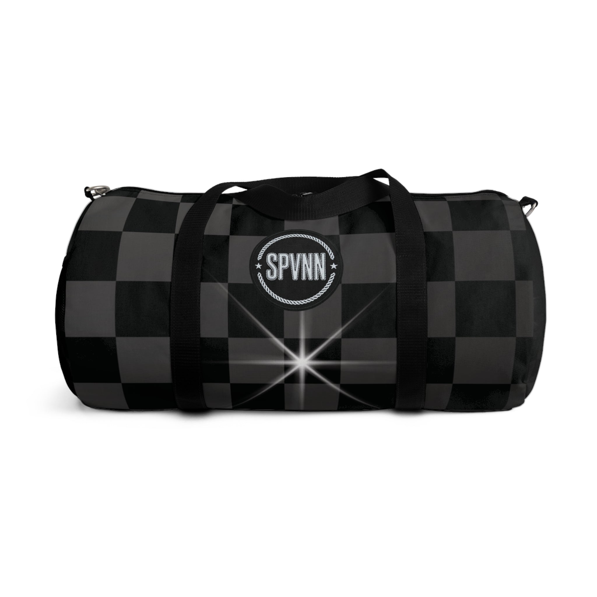 Black Checkerboard Duffel Bag
