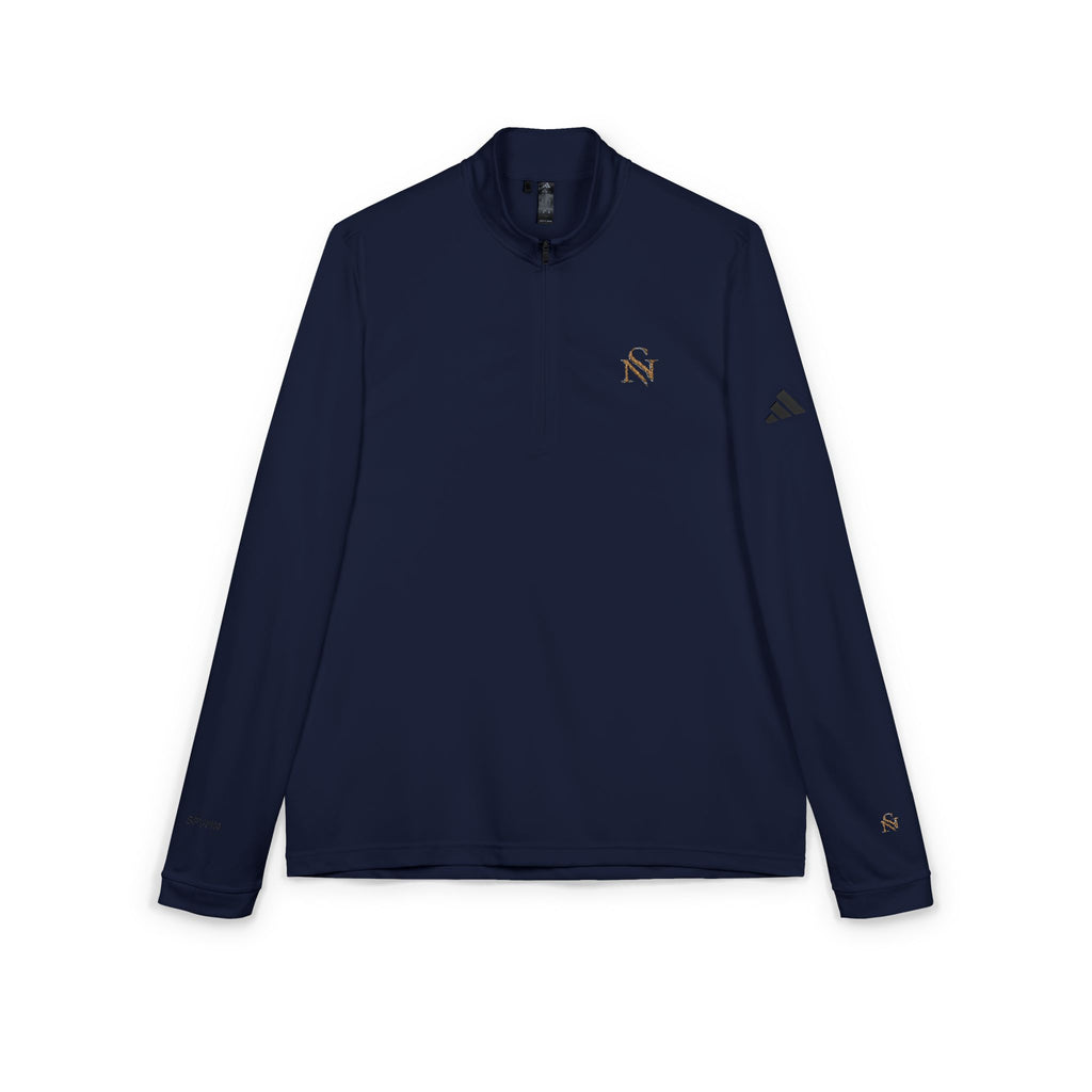Embroidered Quarter-Zip Pullover — White adidas Performance Top