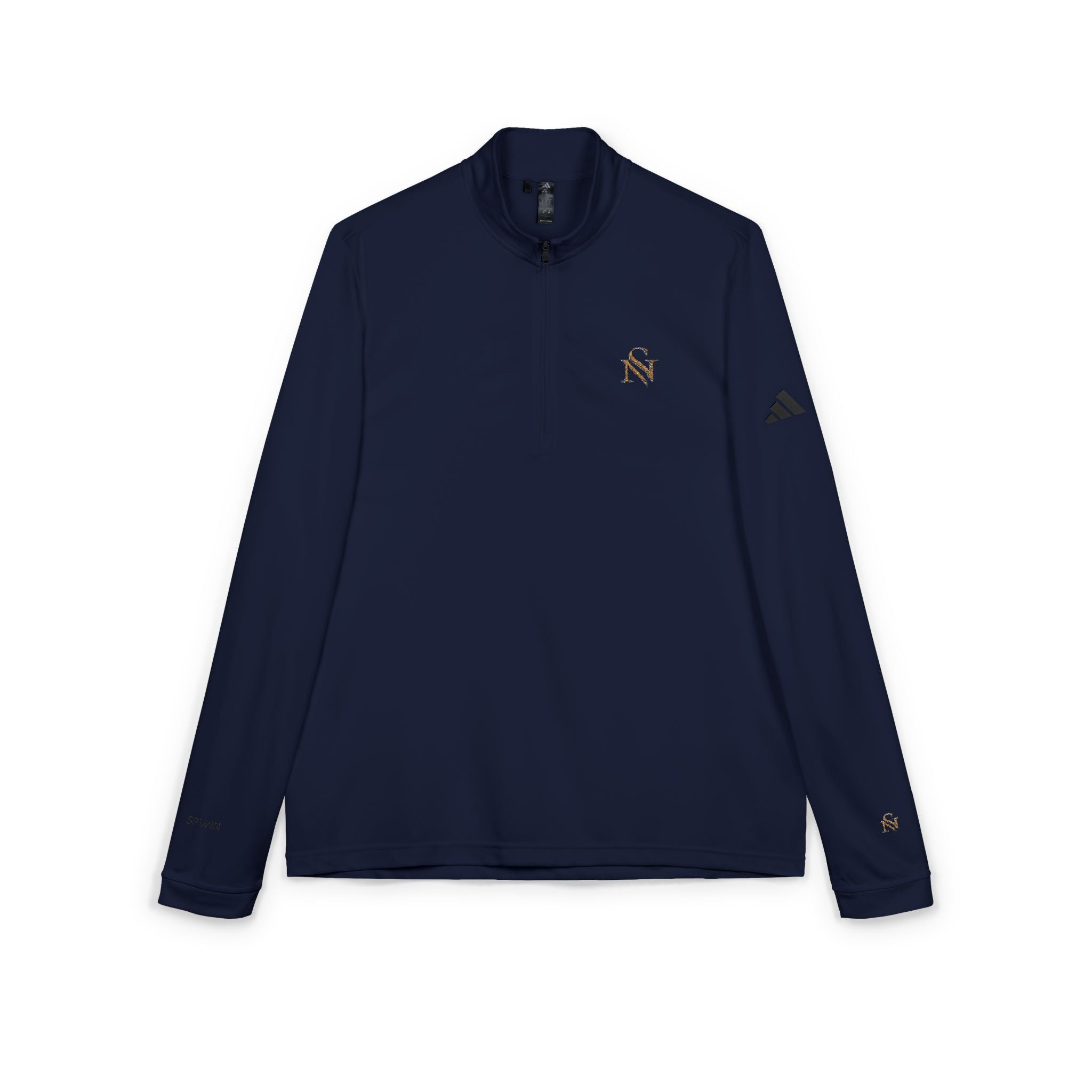 Embroidered Quarter-Zip Pullover — White adidas Performance Top