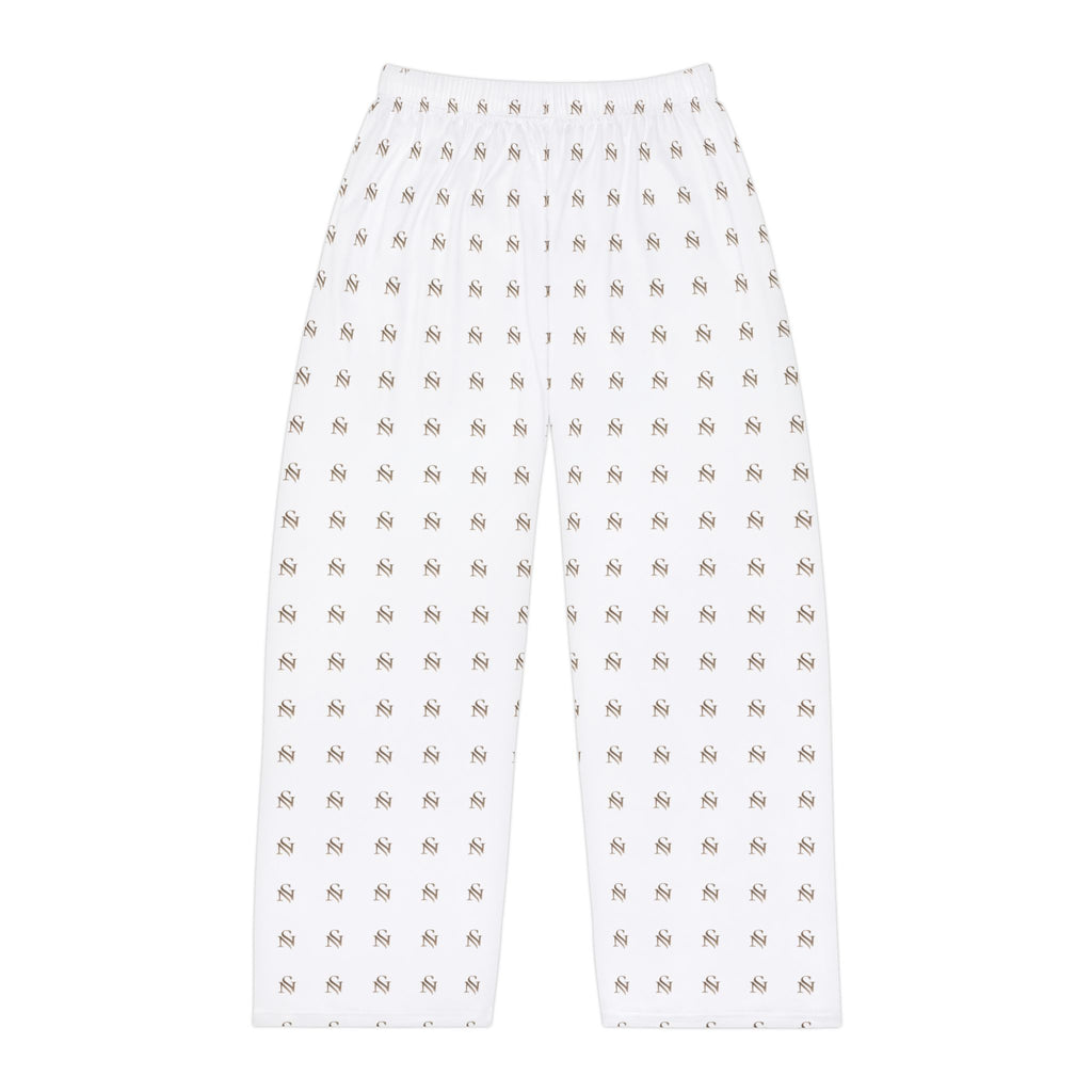 Men's Pajama Pants — White All-Over Tiny Dog Print Lounge Pants