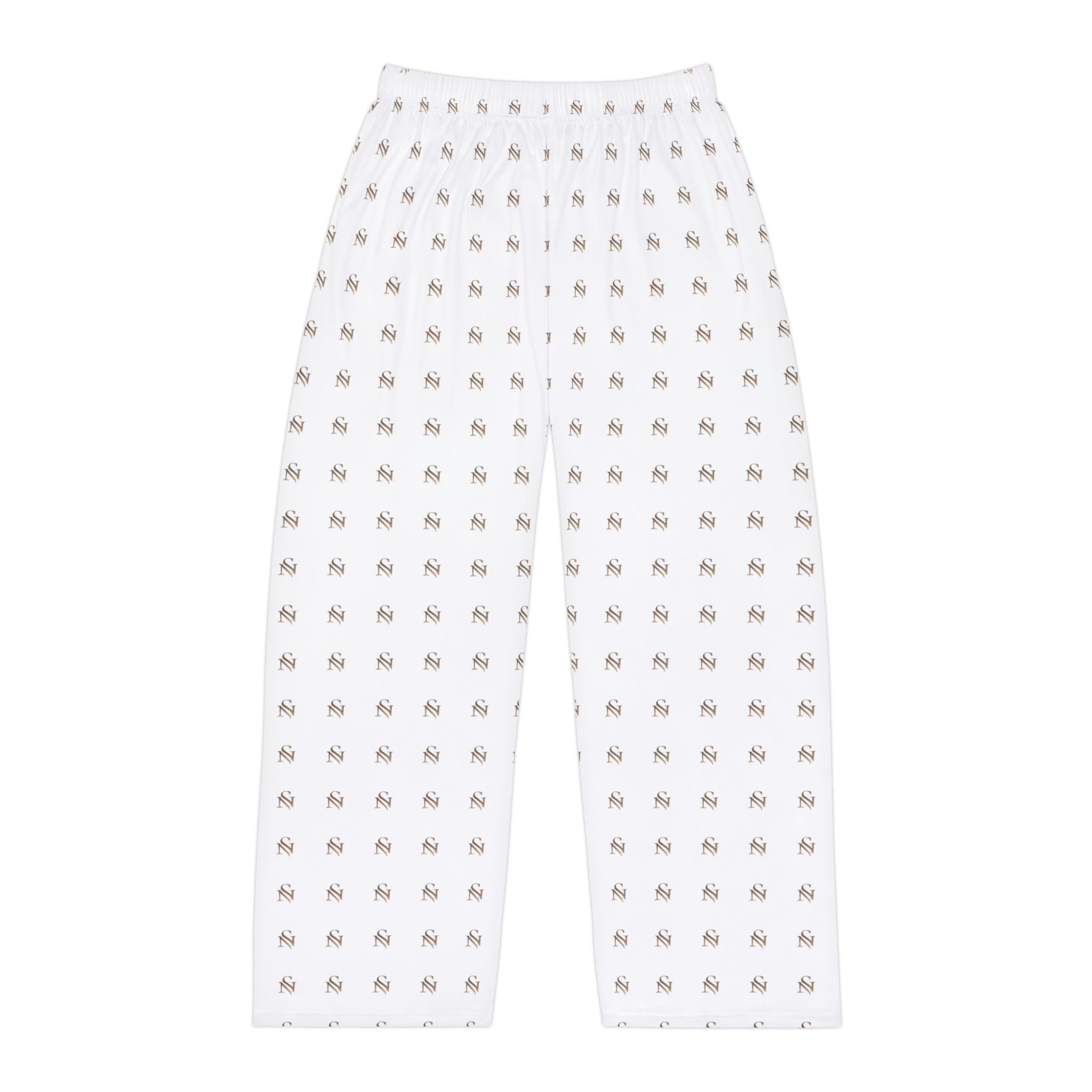 Men's Pajama Pants — White All-Over Tiny Dog Print Lounge Pants
