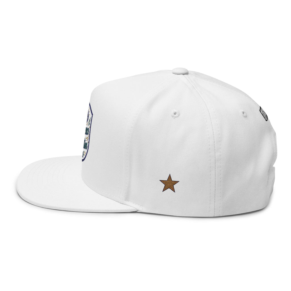 Embroidered Flat Bill Cap - "Presence in Motion" Eye Patch Design