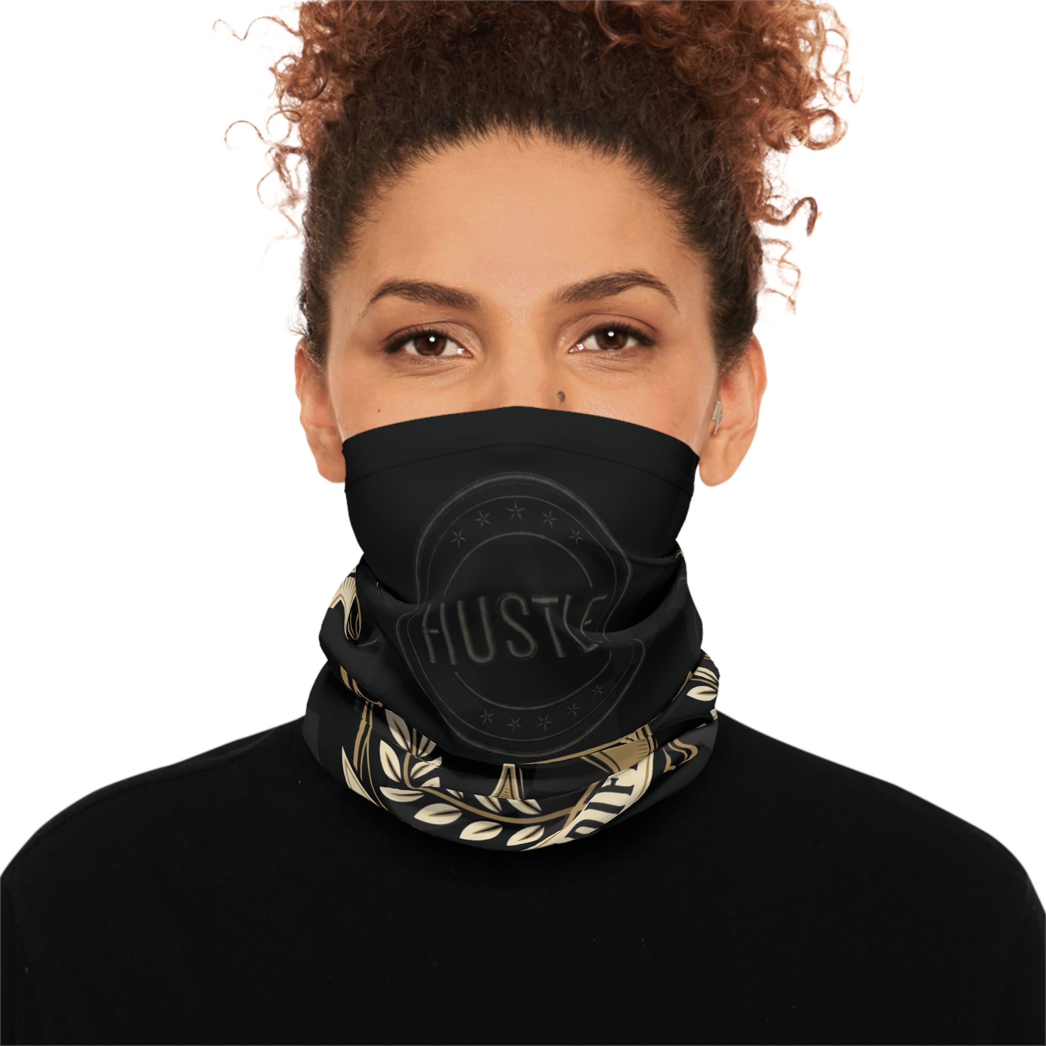 Hustle Checkered Neck Gaiter — Lightweight Motivational Face Tube