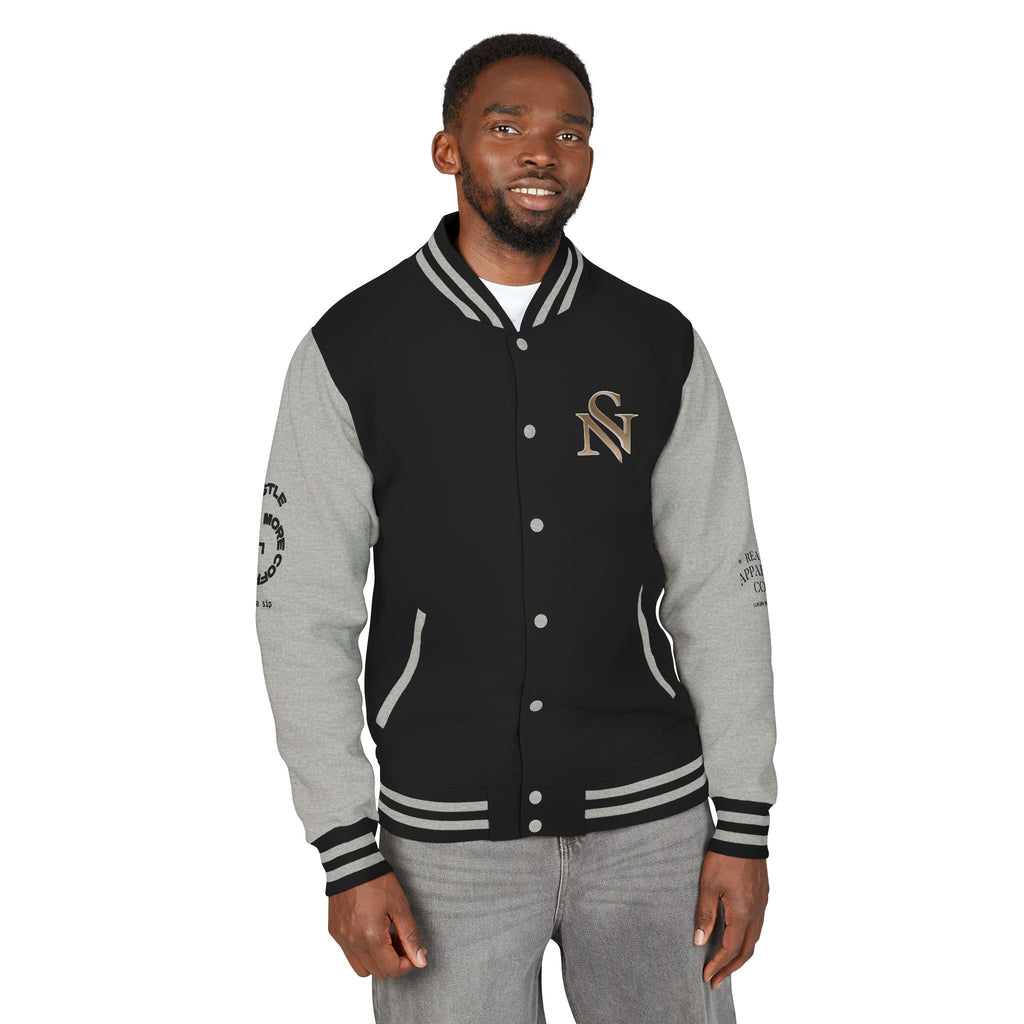 SPVNN Red & White Varsity Letterman Jacket – Embroidered Patch Logo