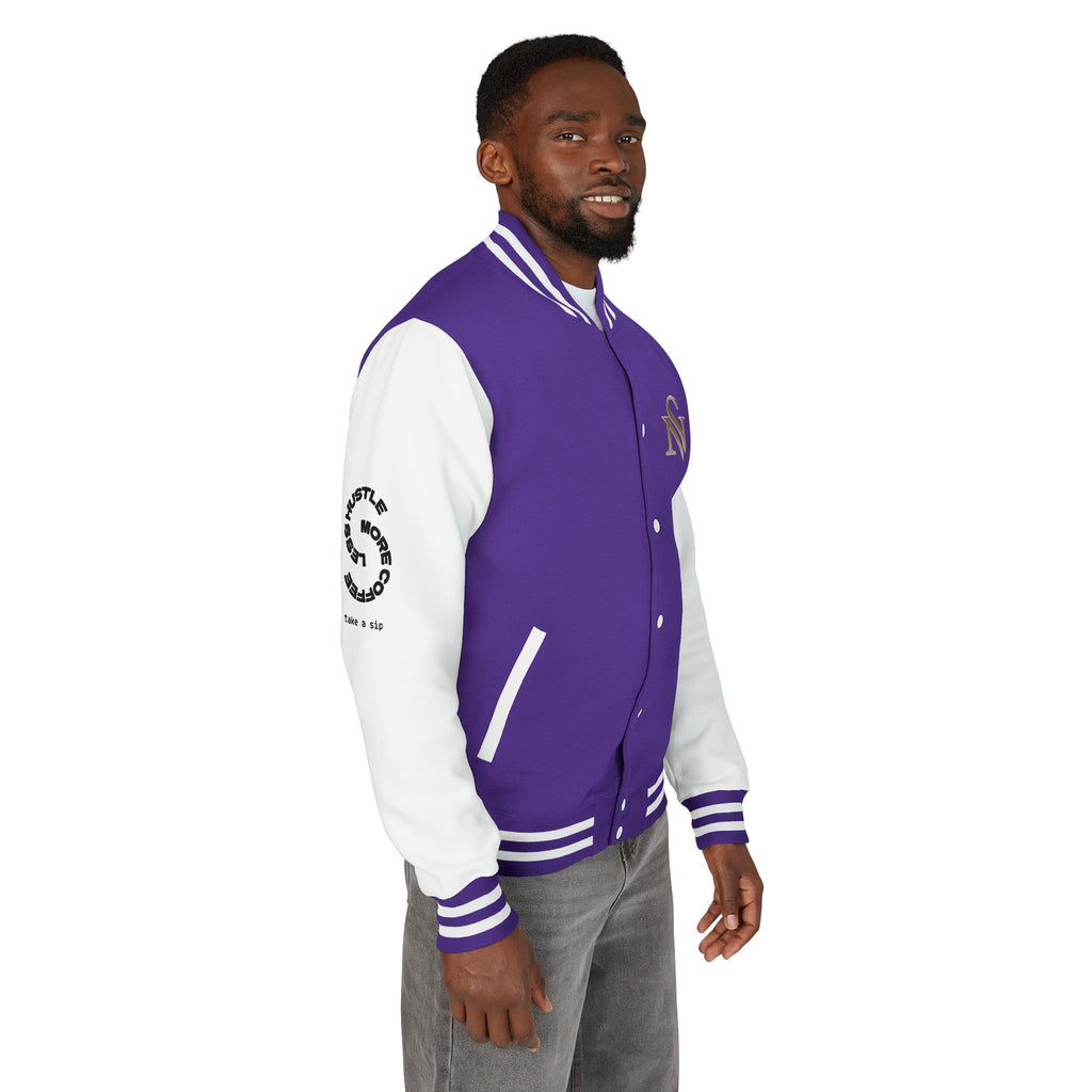 SPVNN Red & White Varsity Letterman Jacket – Embroidered Patch Logo