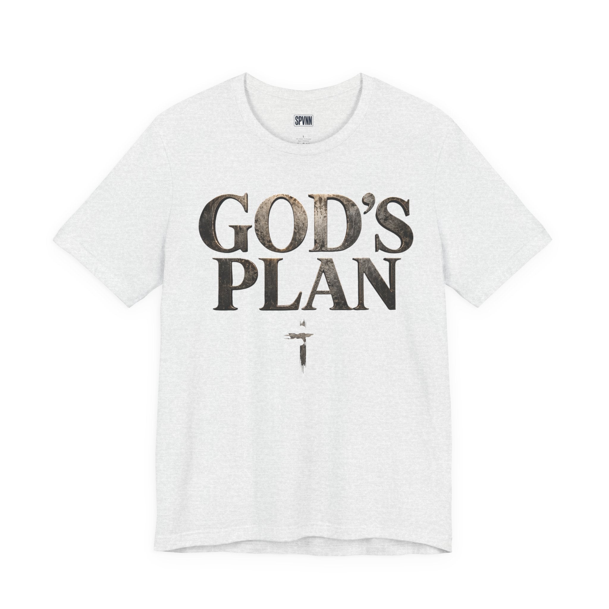 Faith Tee — "God's Plan" Front / "Faith Over Fear" Back Christian Inspirational T-Shirt