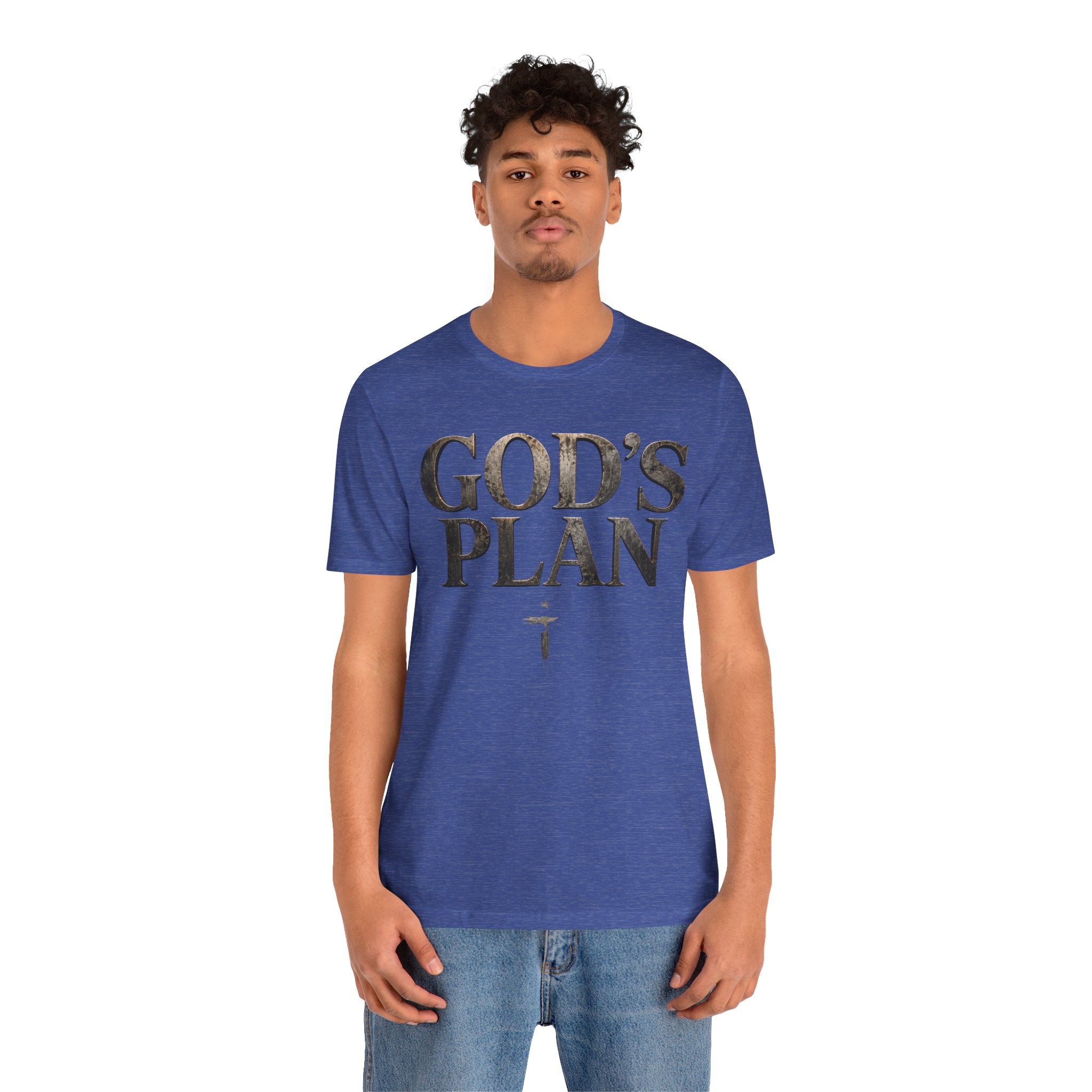 Faith Tee — "God's Plan" Front / "Faith Over Fear" Back Christian Inspirational T-Shirt