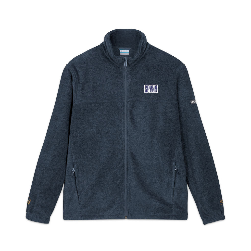 Embroidered Fleece Jacket — 'LOVE' Chest & Back Embroidery, Cozy Outdoor Layer