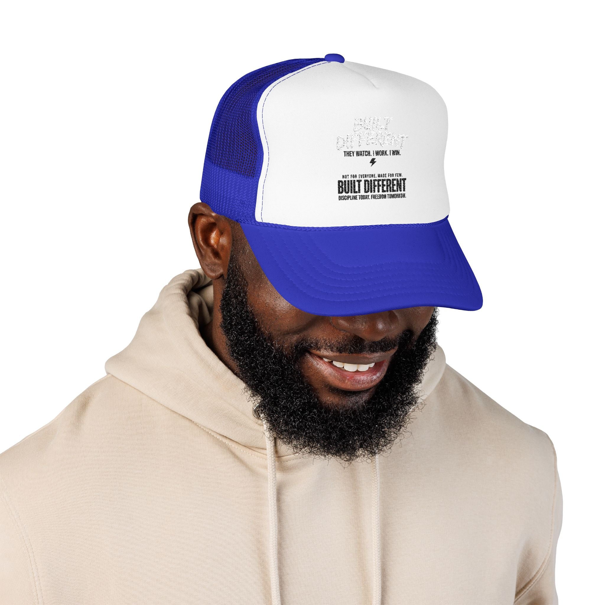 Trucker Hat — "Built Different" Foam Mesh Cap