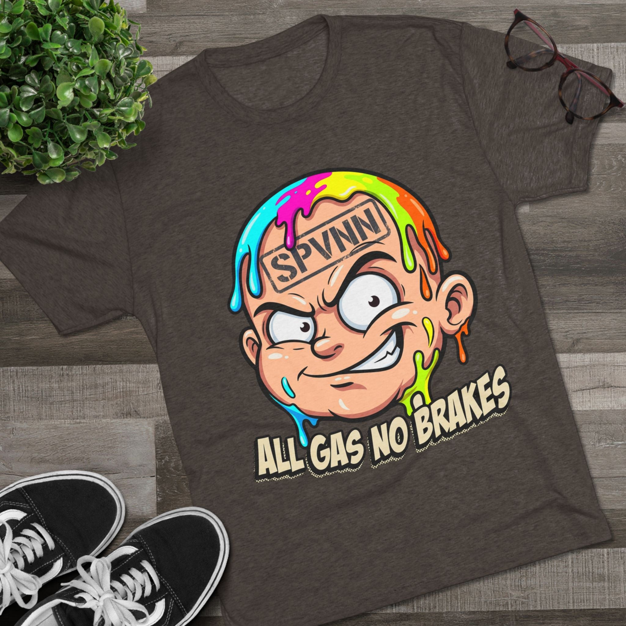 All Gas No Brakes Colorful Drip Graphic Tee