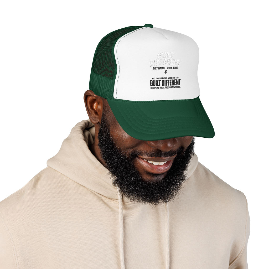 Trucker Hat — "Built Different" Foam Mesh Cap
