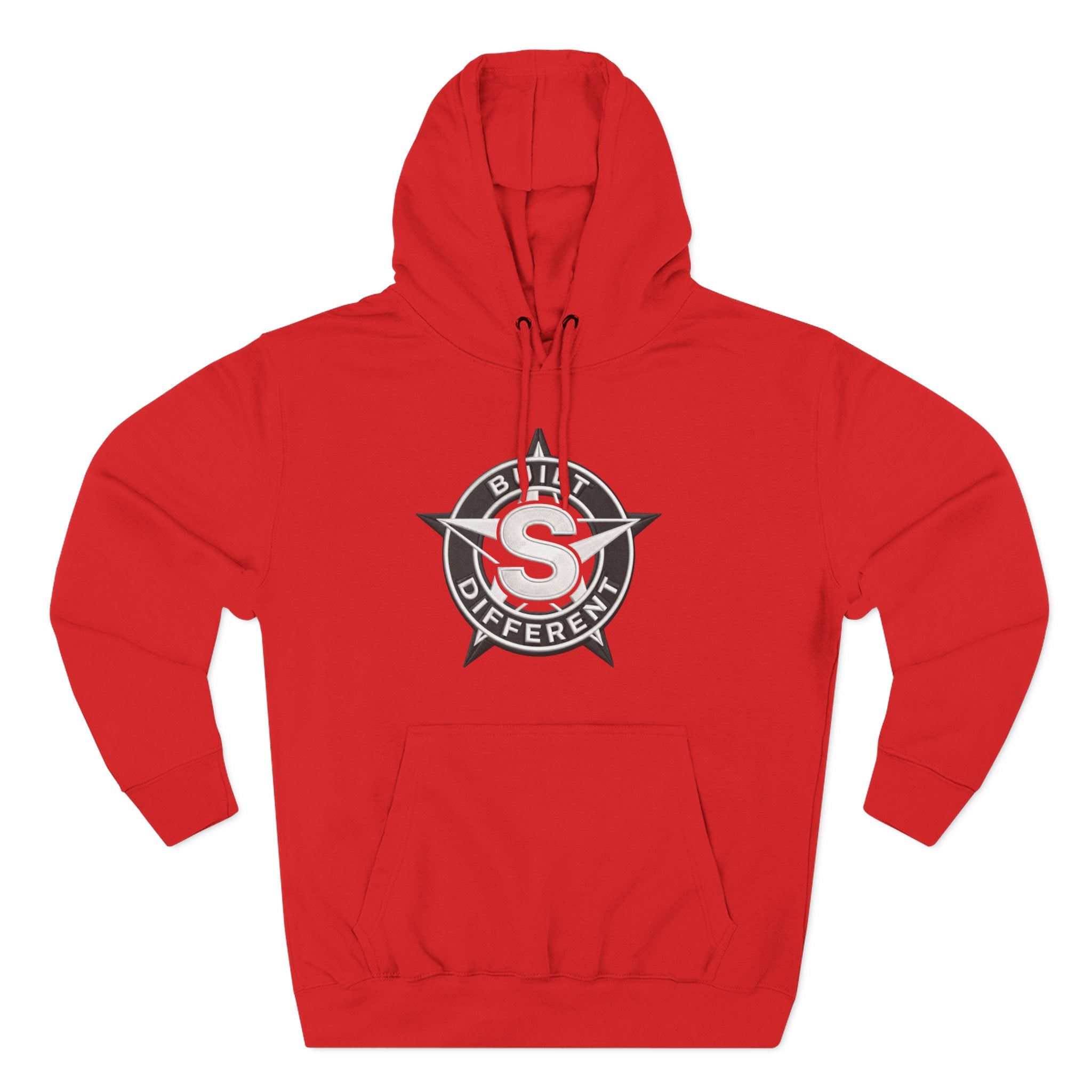 Built Different Logo Hoodie — Vintage Compass Emblem Fleece Hoodie