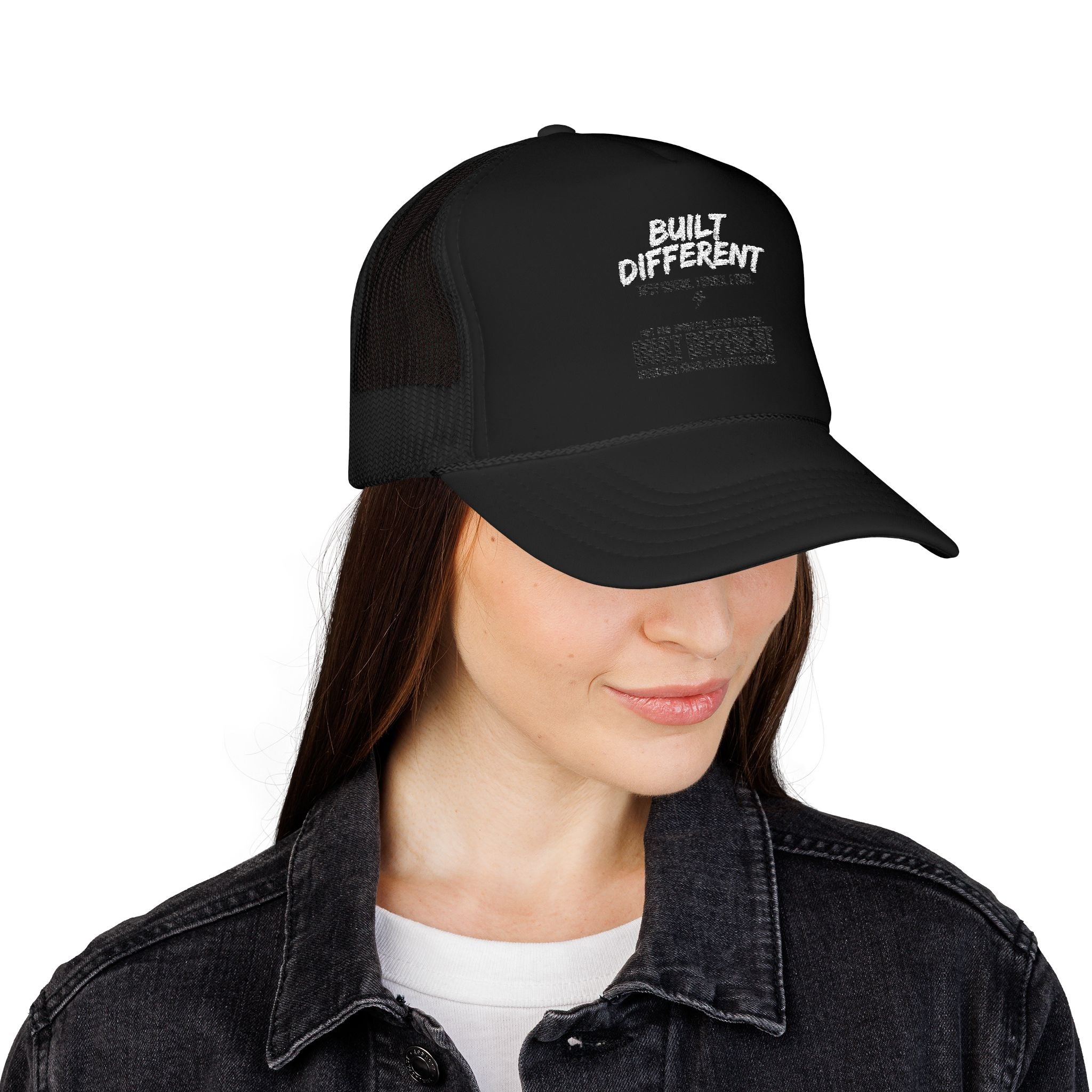 Trucker Hat — "Built Different" Foam Mesh Cap