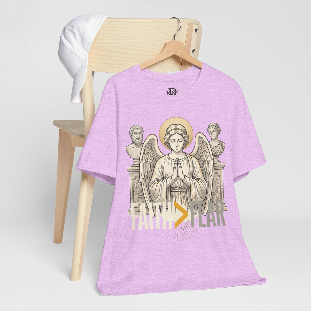 Faith Over Fear Tee — Angel Wings Christian Graphic T-Shirt