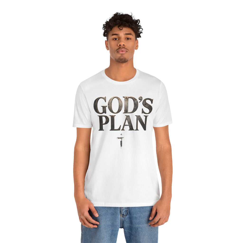 Faith Tee — "God's Plan" Front / "Faith Over Fear" Back Christian Inspirational T-Shirt