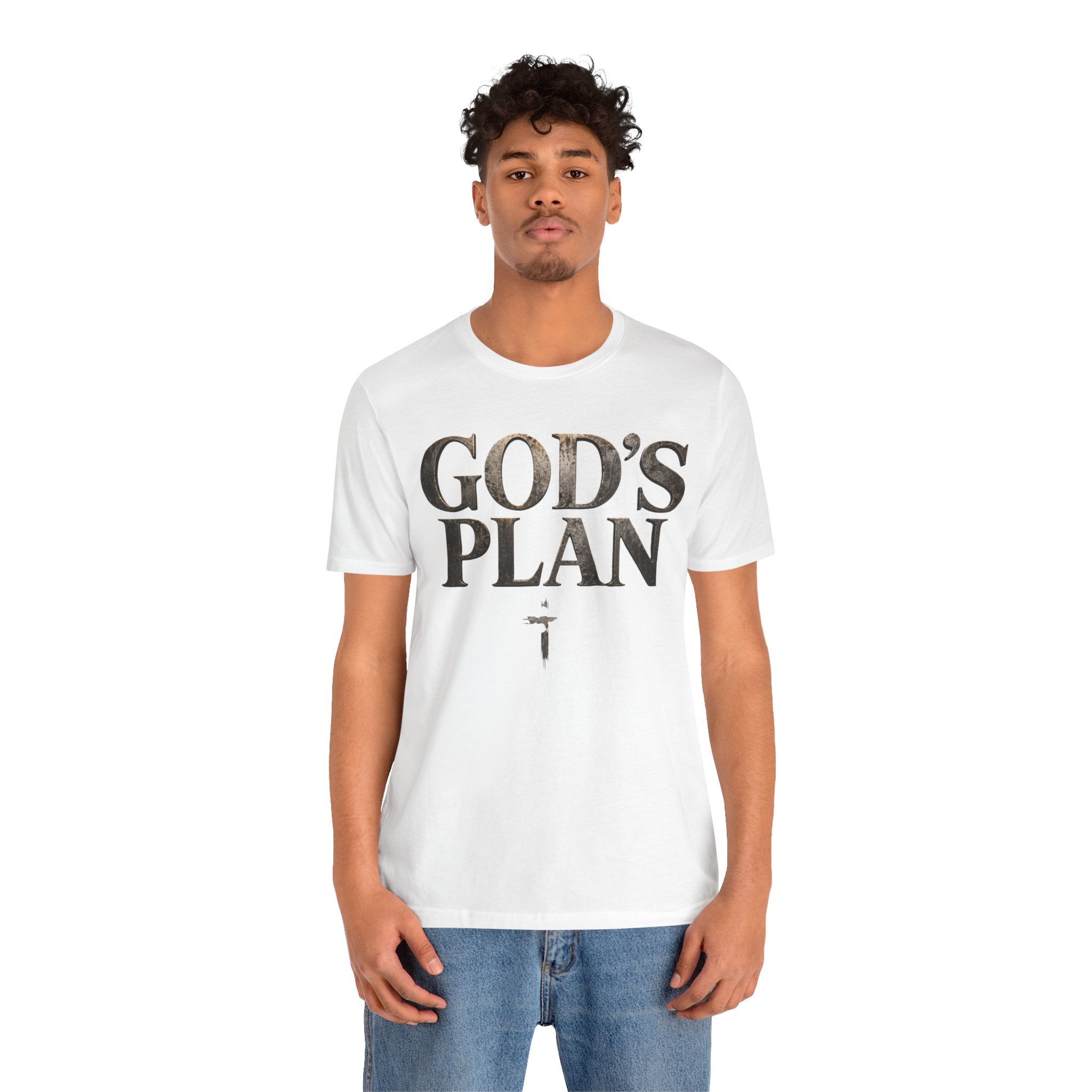 Faith Tee — "God's Plan" Front / "Faith Over Fear" Back Christian Inspirational T-Shirt
