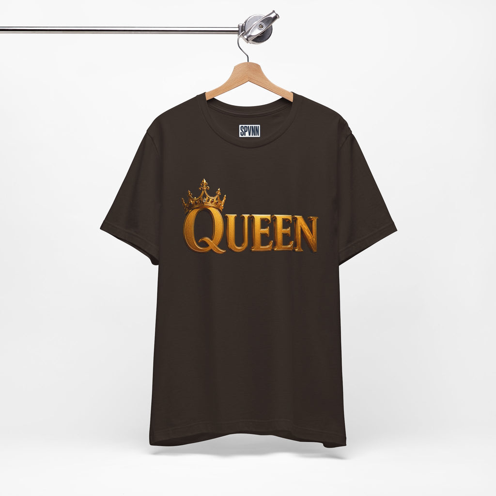 Queen Crown T-Shirt — Gold Royalty Graphic Tee