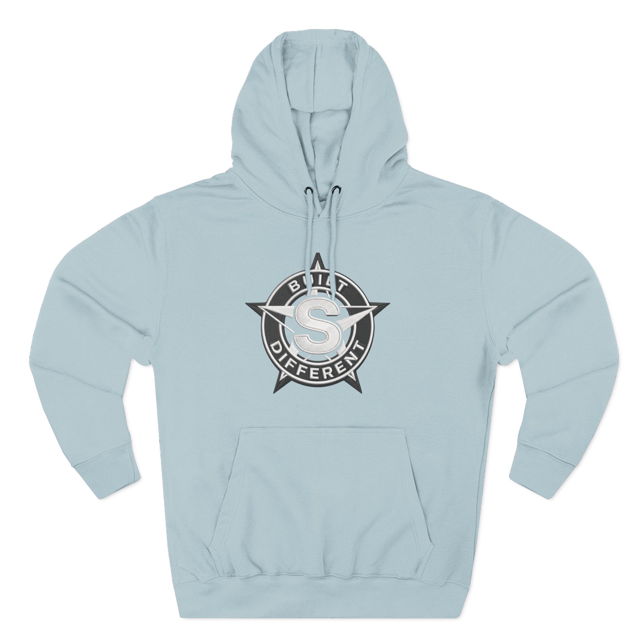 Built Different Logo Hoodie — Vintage Compass Emblem Fleece Hoodie