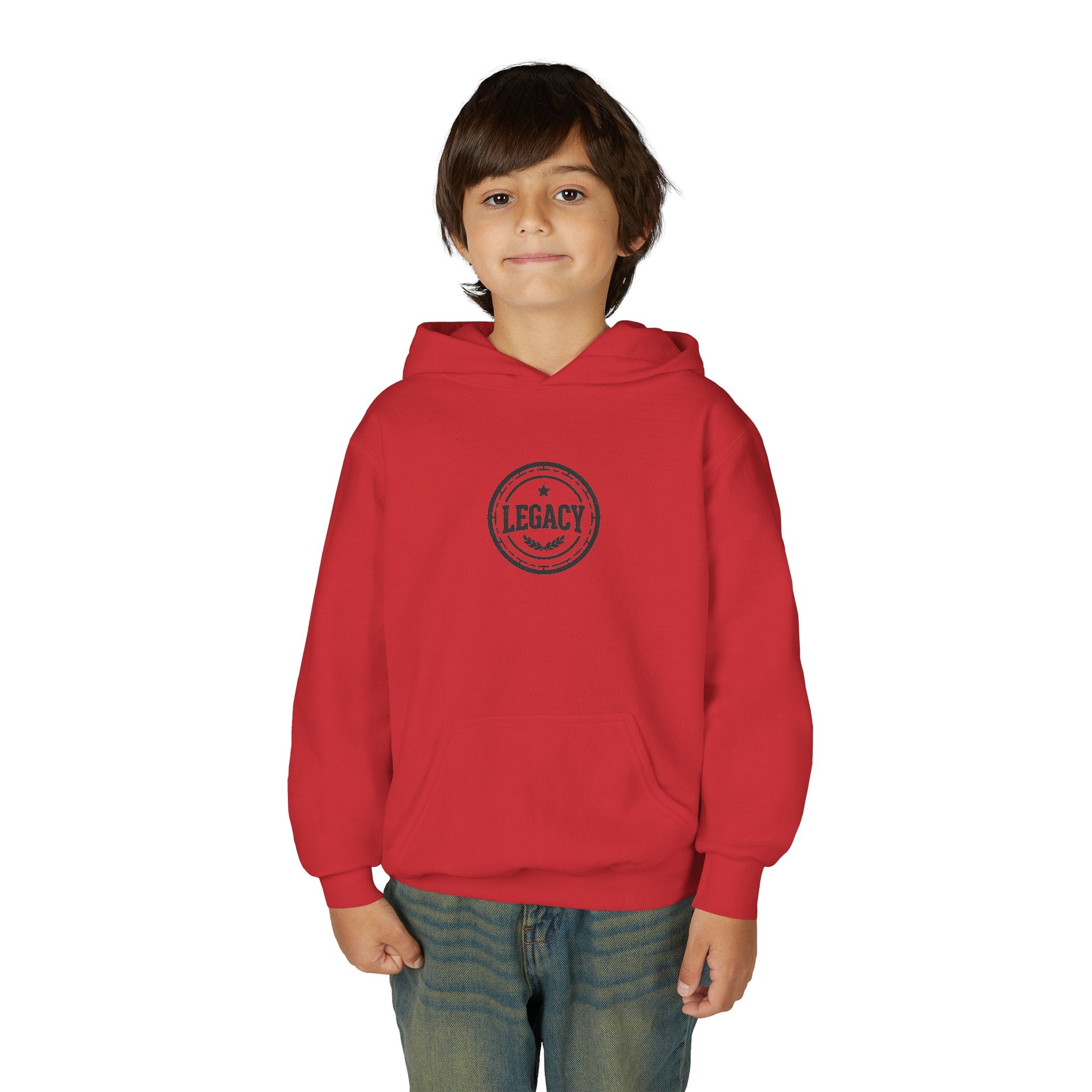Youth Hoodie – 'Legacy' Vintage Circle Logo Sweatshirt
