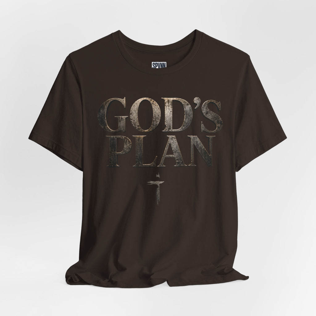 Faith Tee — "God's Plan" Front / "Faith Over Fear" Back Christian Inspirational T-Shirt