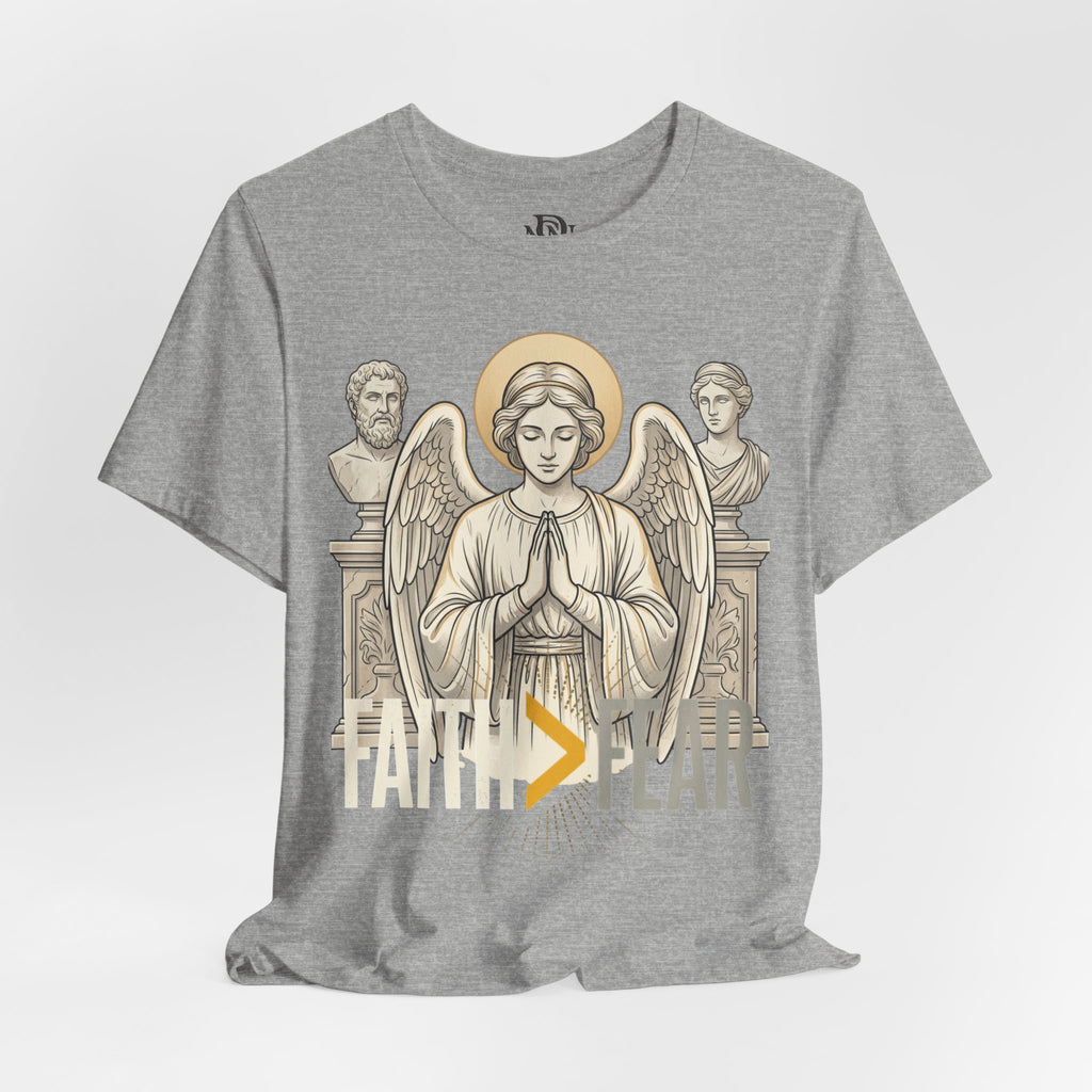 Faith Over Fear Tee — Angel Wings Christian Graphic T-Shirt
