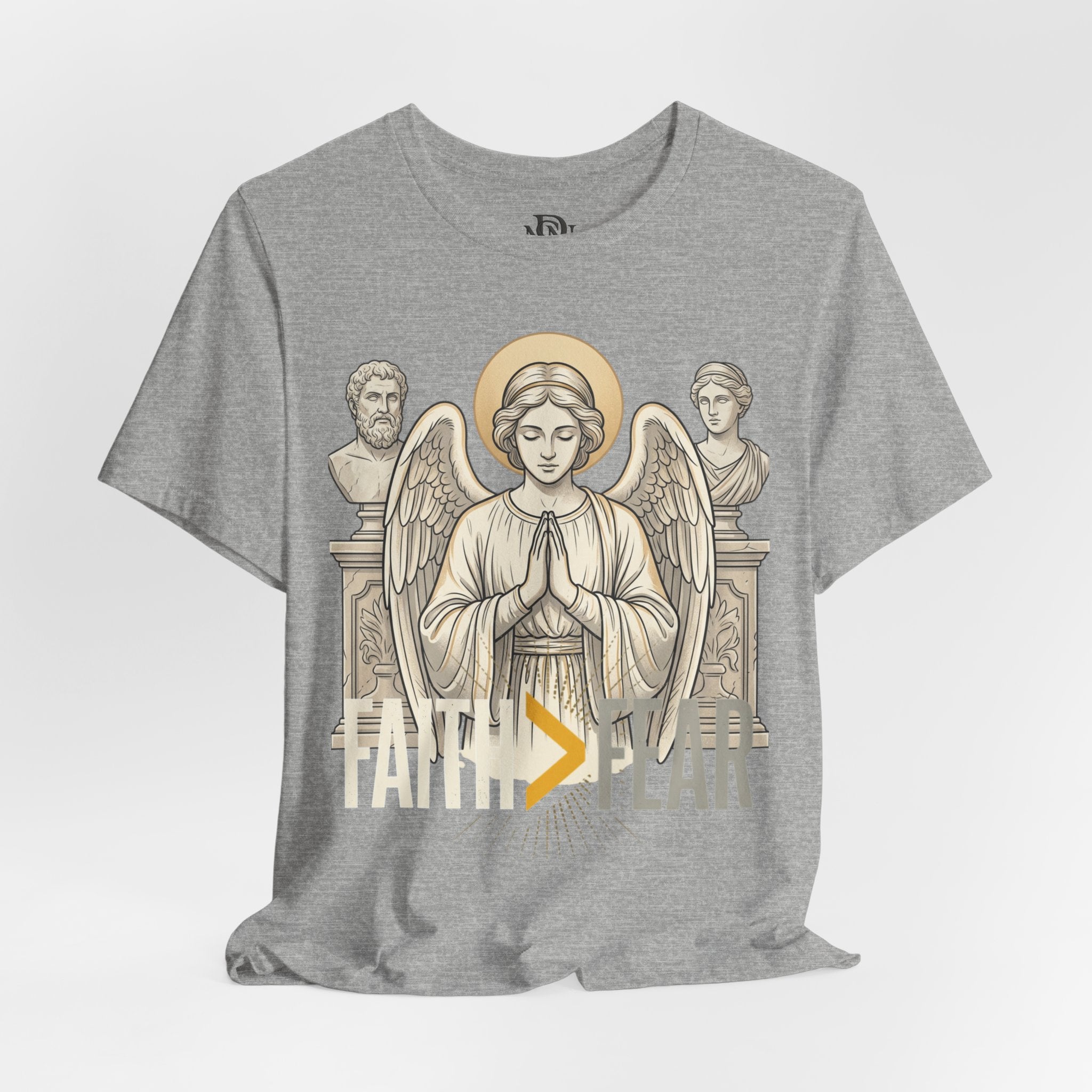 Faith Over Fear Tee — Angel Wings Christian Graphic T-Shirt
