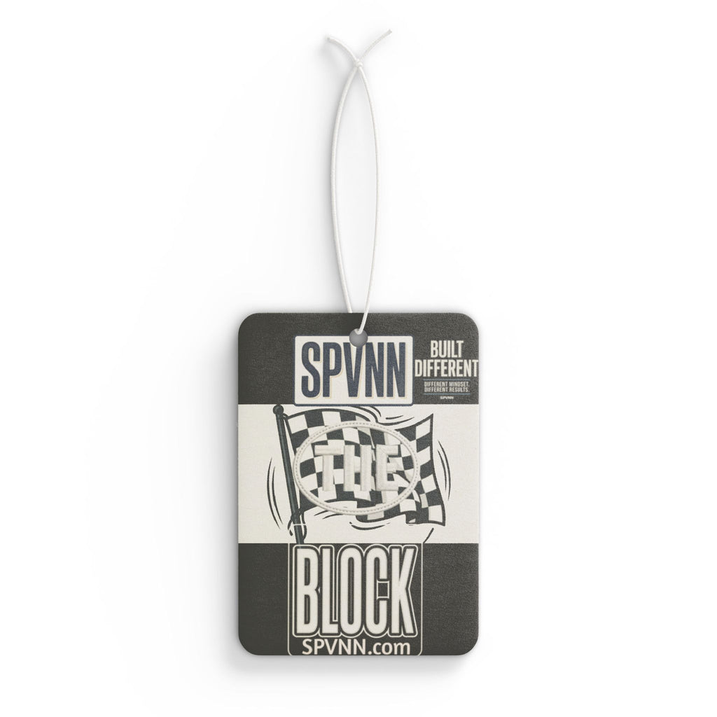 Car Air Freshener — SPVNN Block Checkered Flag Design