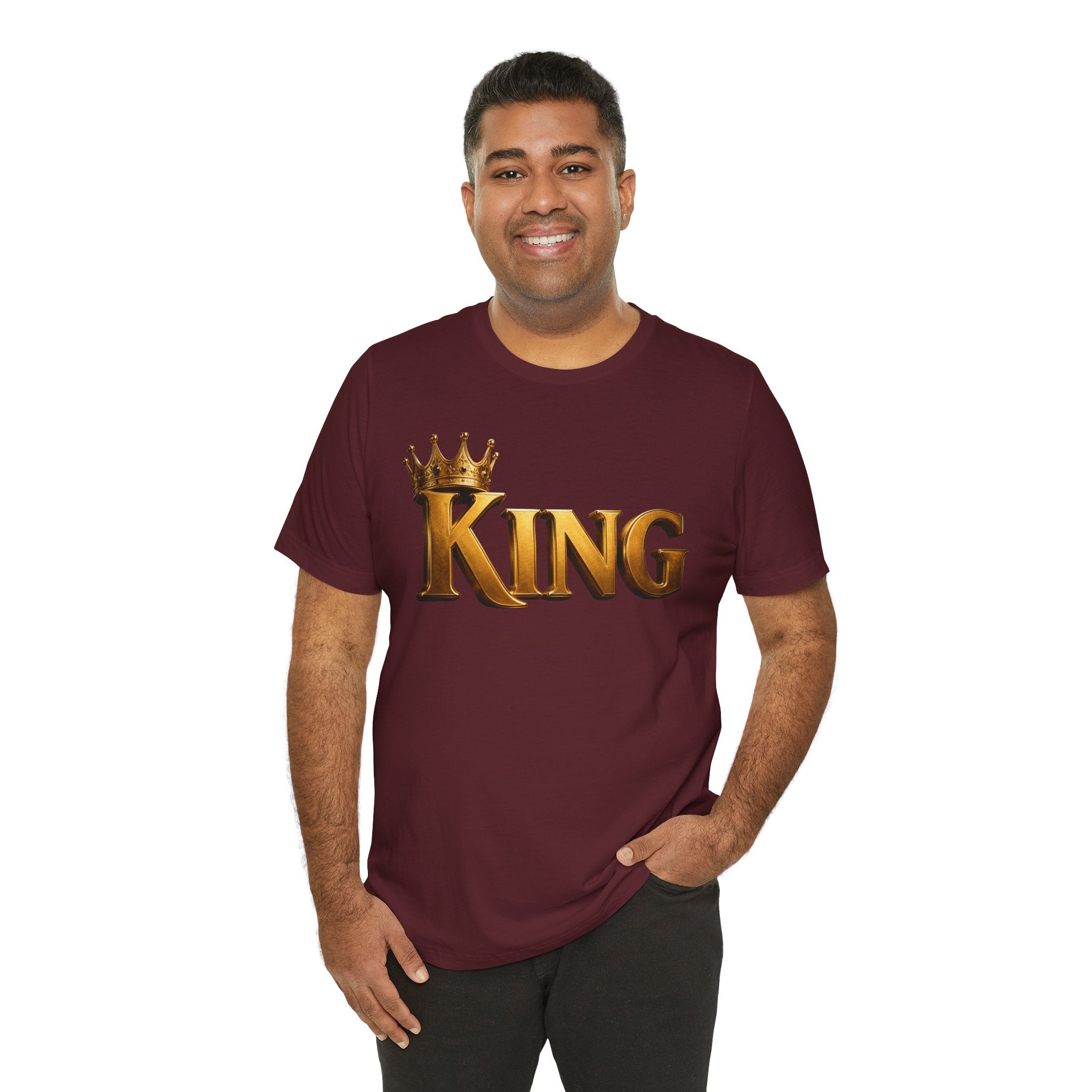King Graphic Tee — Gold Crown Shirt for Men & Fathers