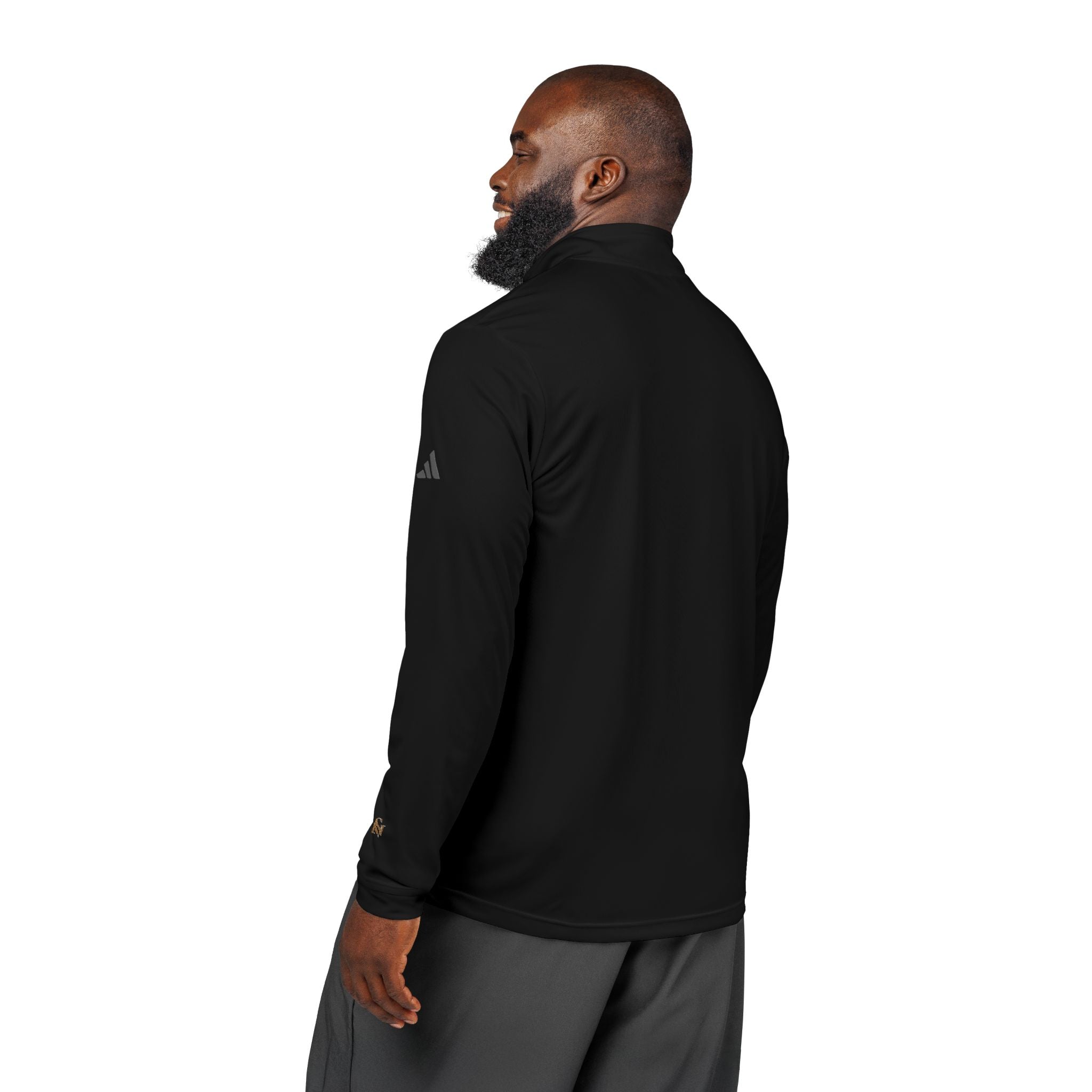 Embroidered Quarter-Zip Pullover — White adidas Performance Top