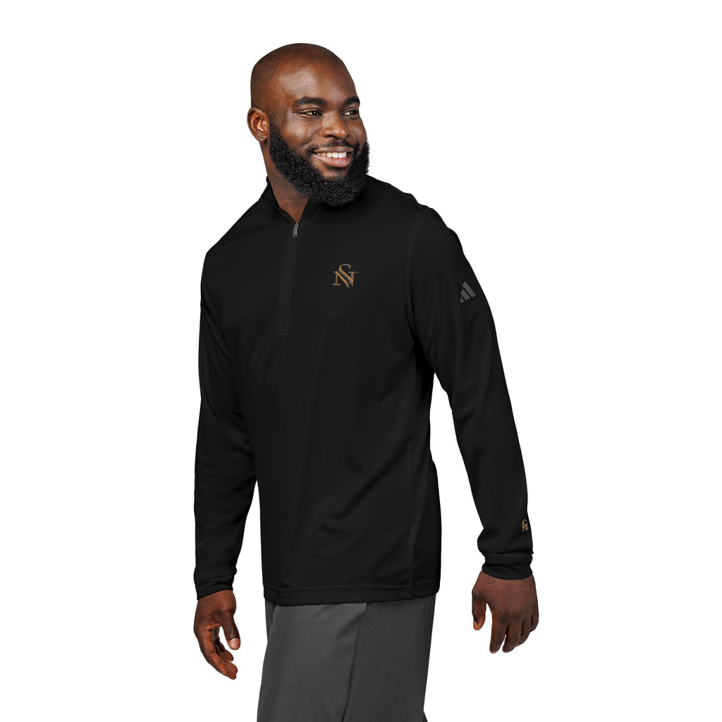 Embroidered Quarter-Zip Pullover — White adidas Performance Top