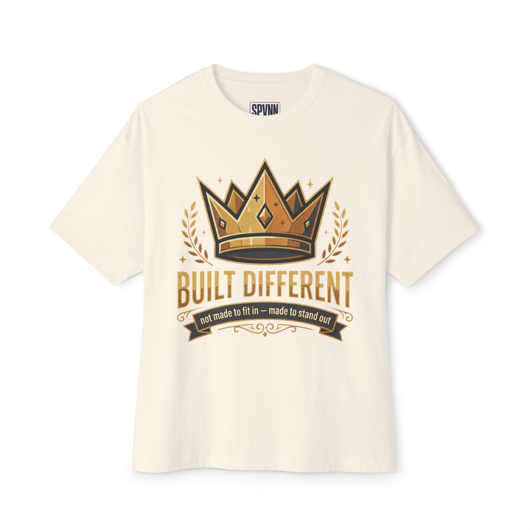 SPVNN Built Different Oversized Tee — Crown & Money Graphic