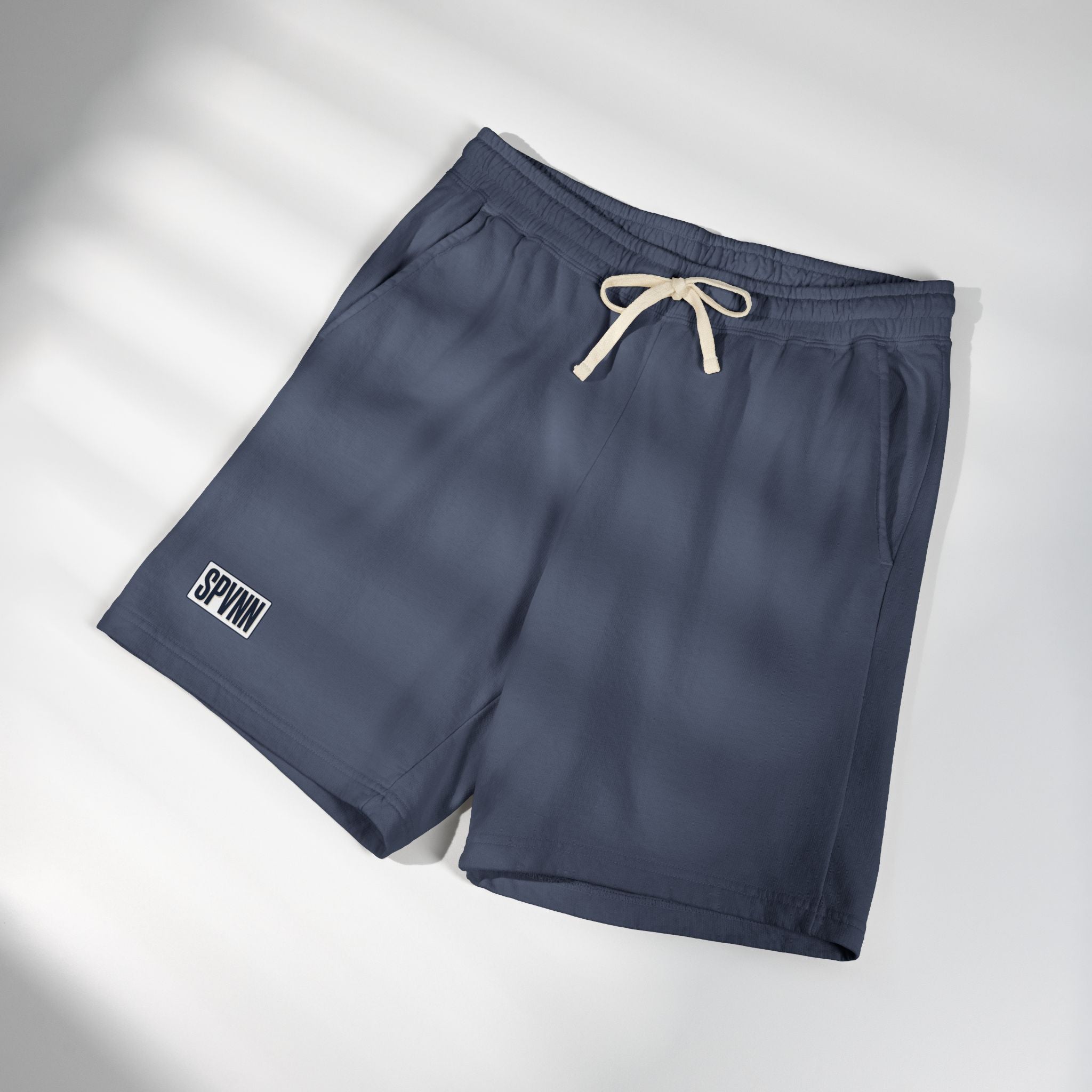 Garment-Dyed Fleece Sweat Shorts — Lightweight Casual Lounge Shorts with SPWNN Patch