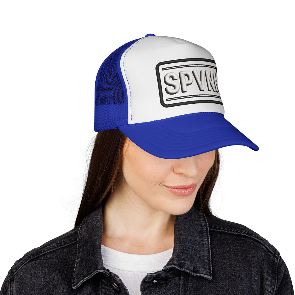 Embroidered 'SN' Monogram Trucker Cap — Classic Mesh Baseball Hat