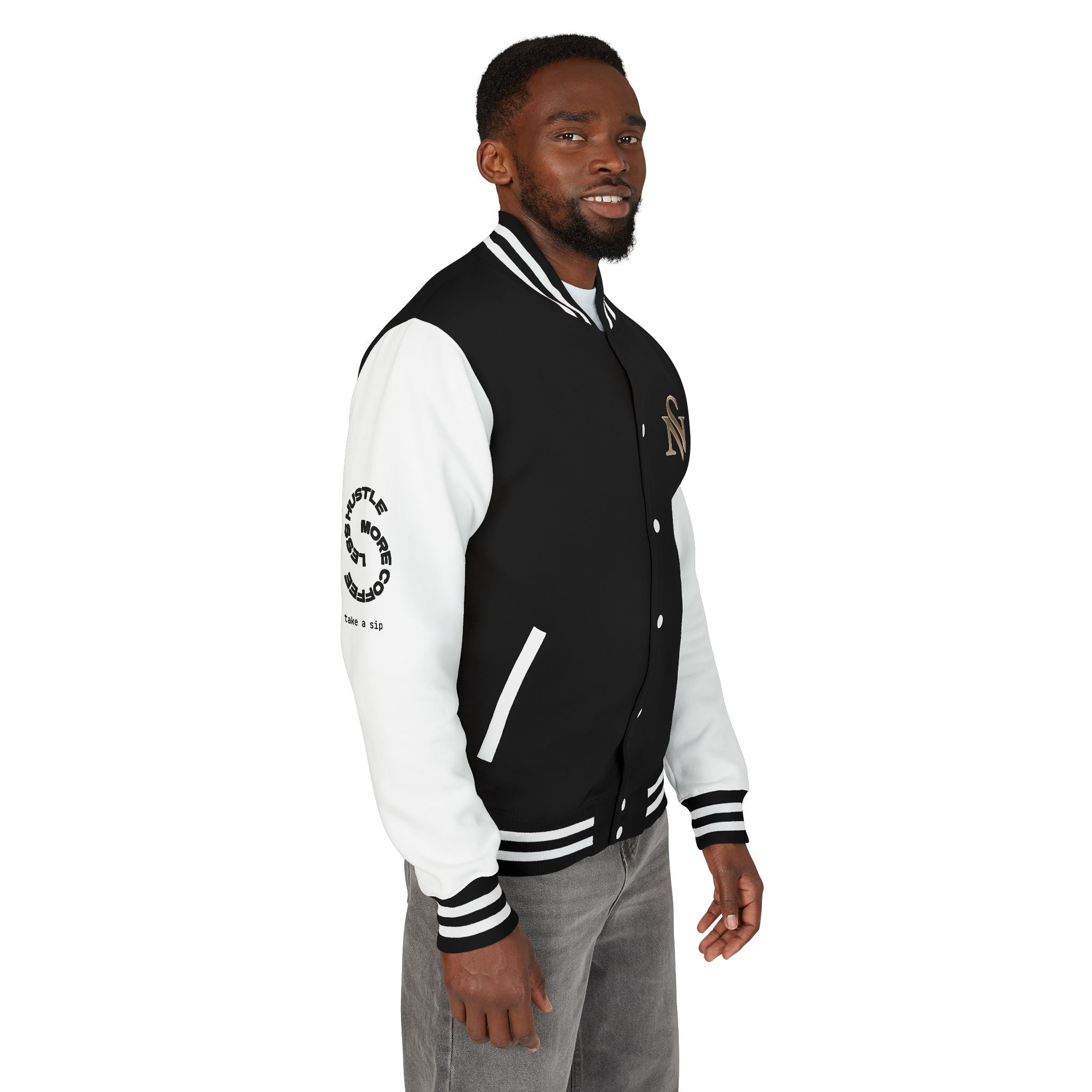 SPVNN Red & White Varsity Letterman Jacket – Embroidered Patch Logo
