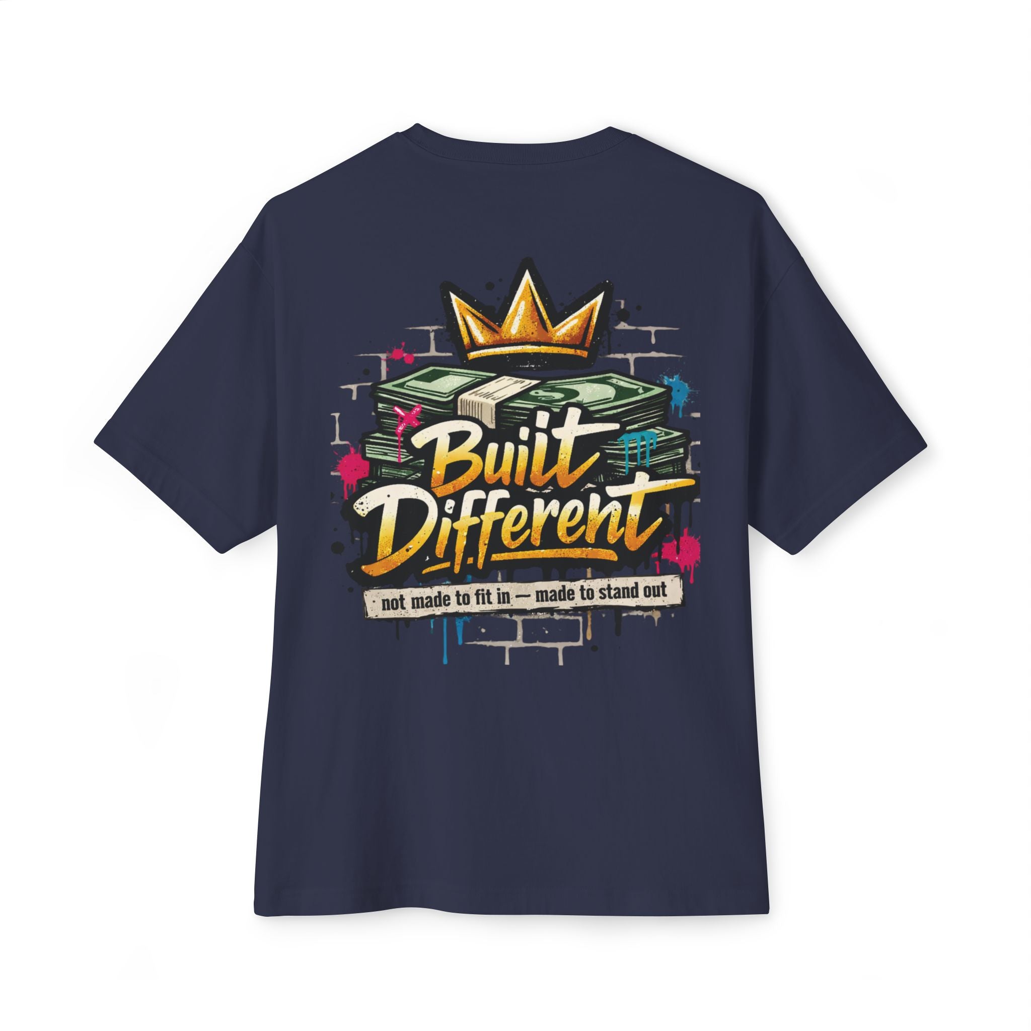 SPVNN Built Different Oversized Tee — Crown & Money Graphic