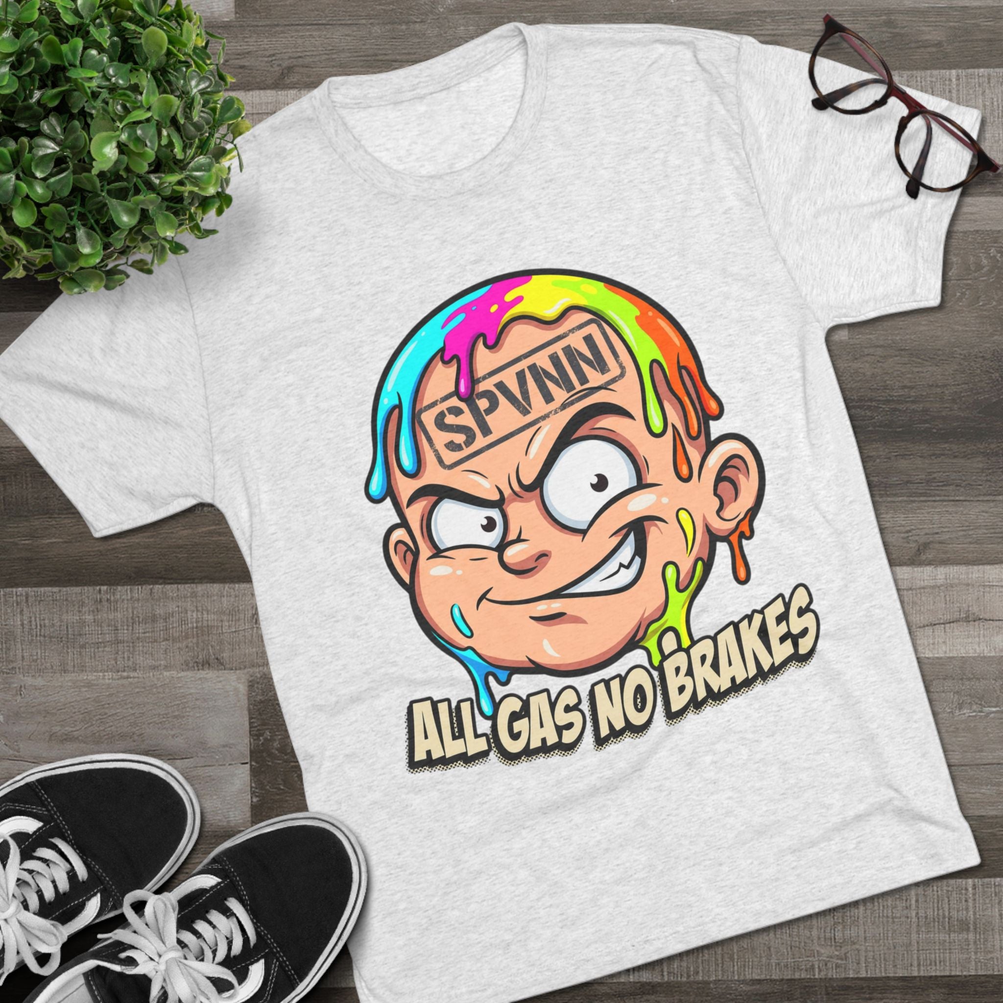 All Gas No Brakes Colorful Drip Graphic Tee